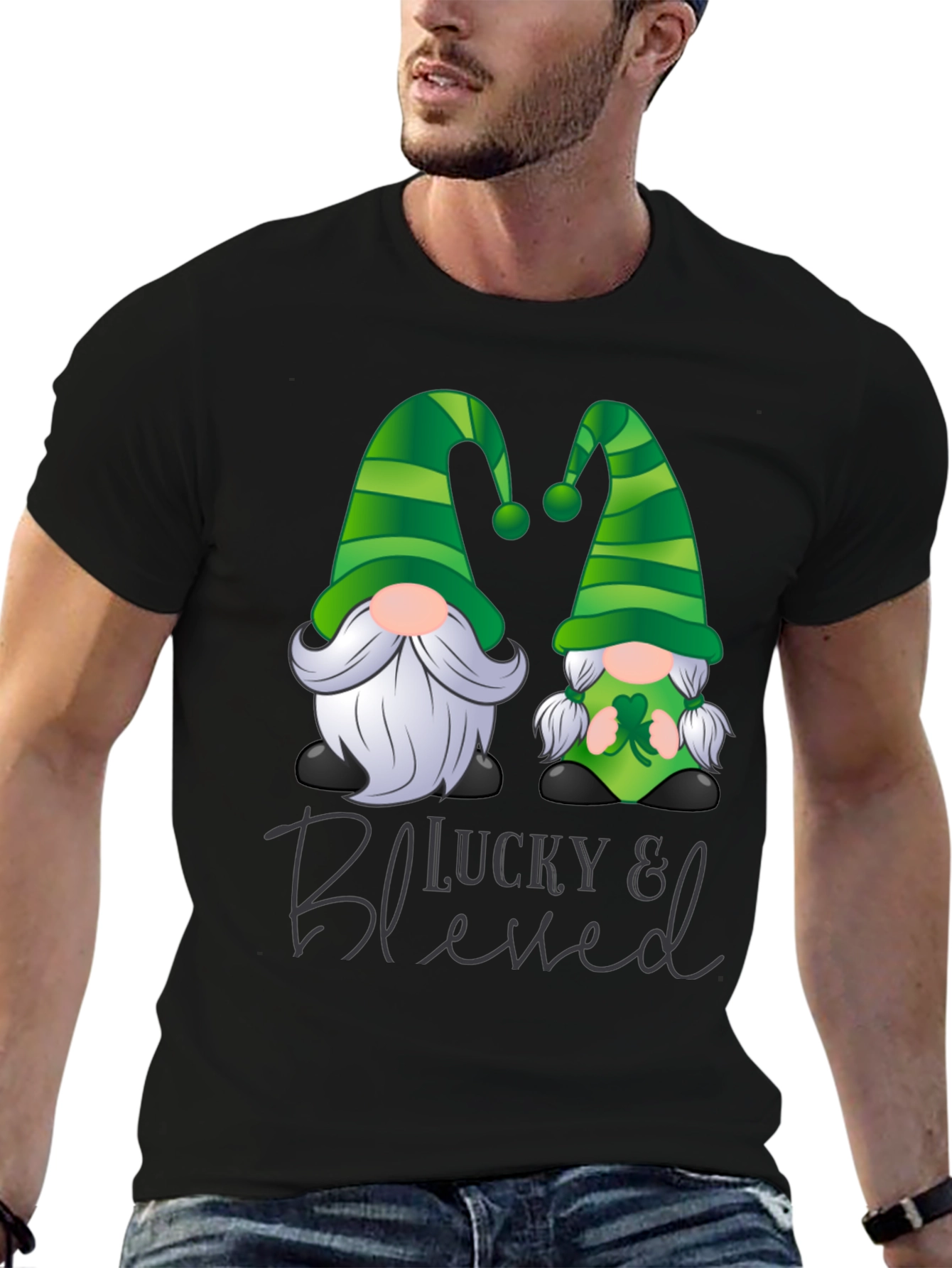 Lucky & Blessed St. Patricks Day Gnome T-Shirt