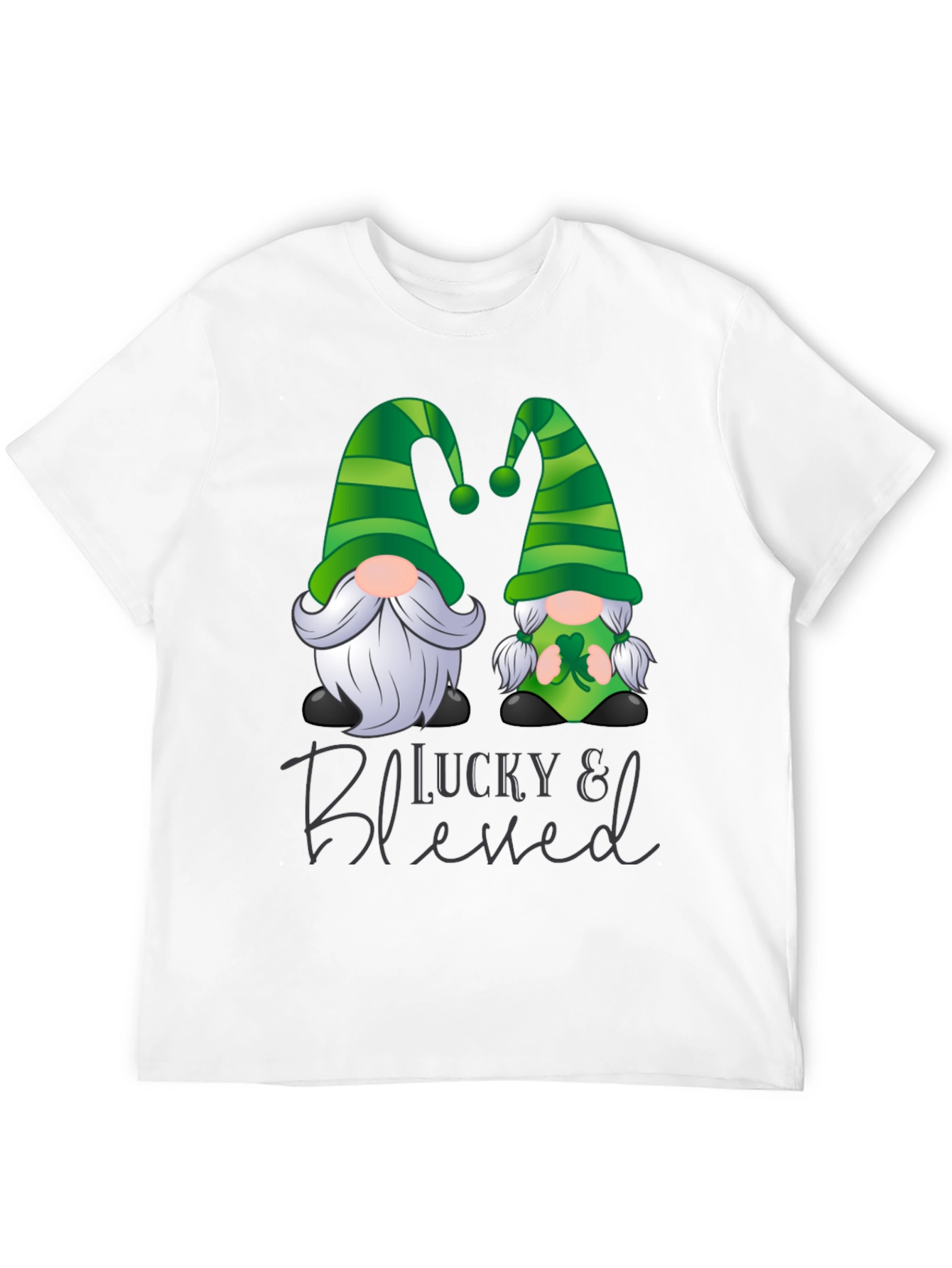 Lucky & Blessed St. Patricks Day Gnome T-Shirt