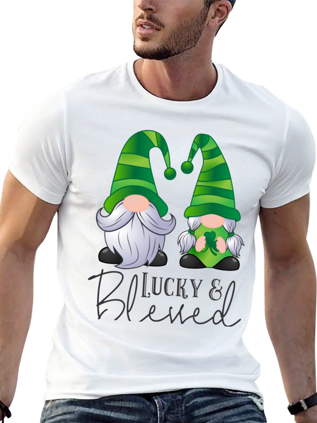 Lucky & Blessed St. Patricks Day Gnome T-Shirt
