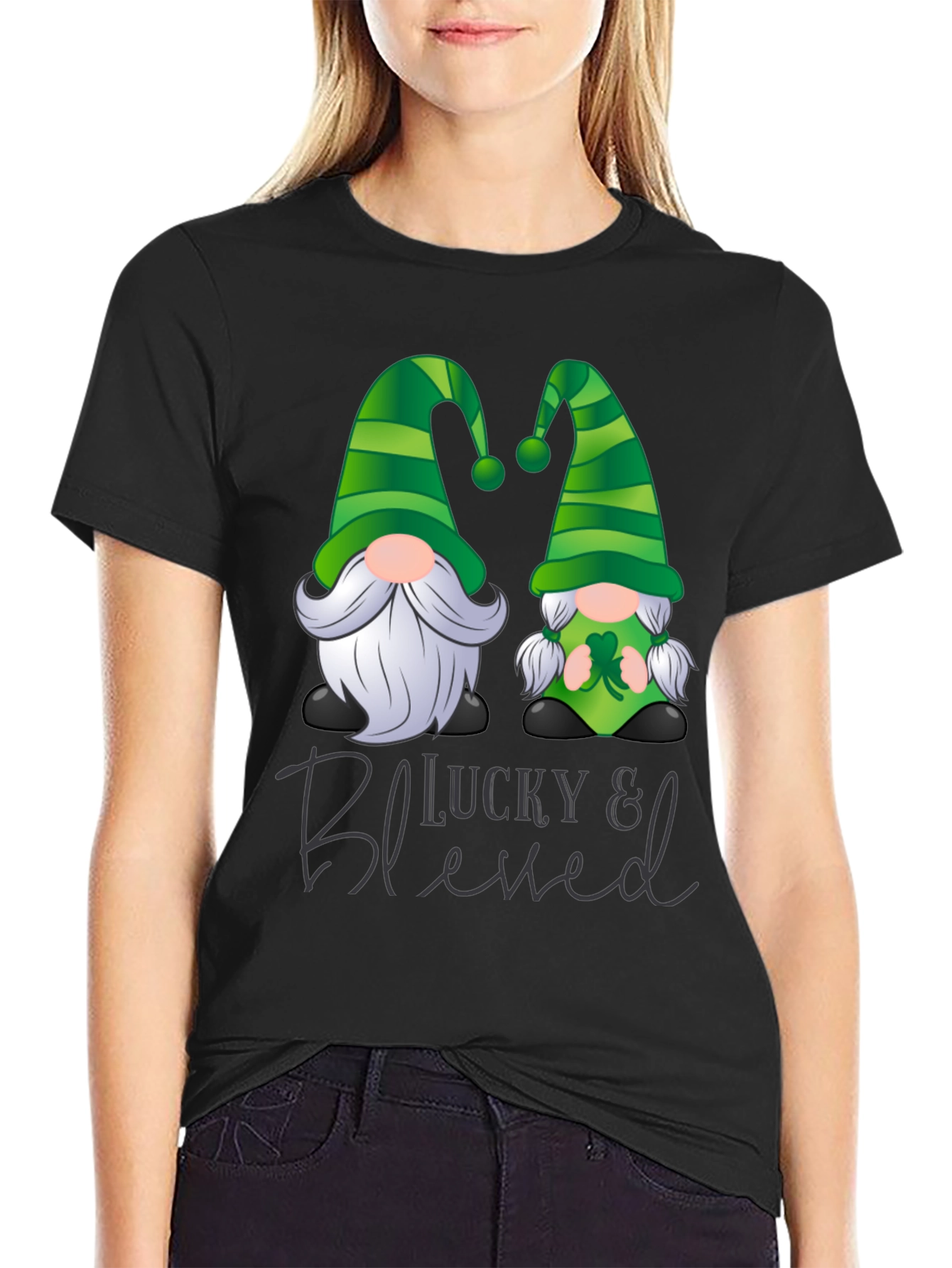 Lucky & Blessed St. Patricks Day Gnome T-Shirt
