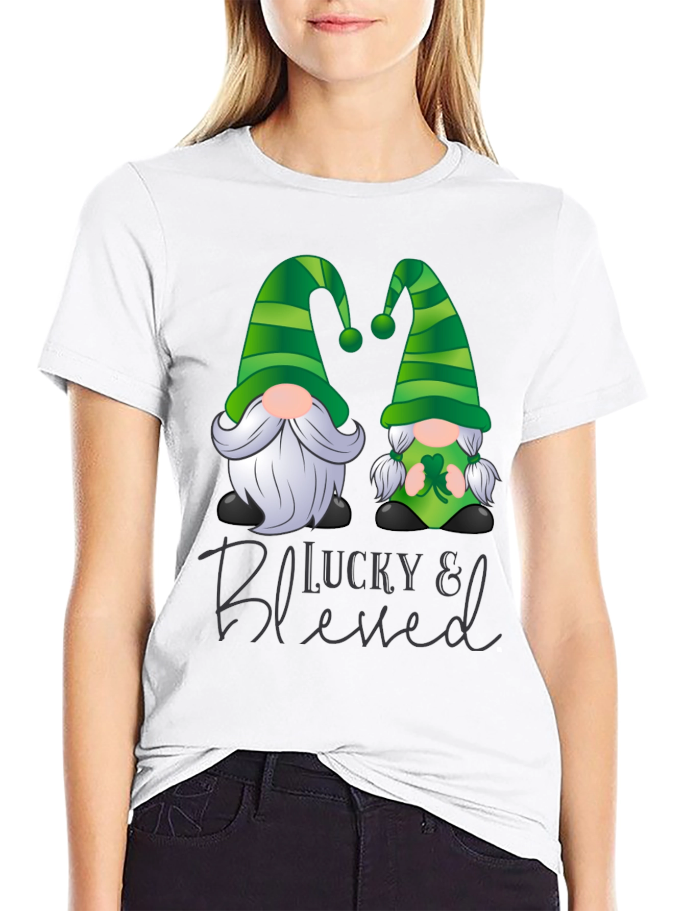 Lucky & Blessed St. Patricks Day Gnome T-Shirt