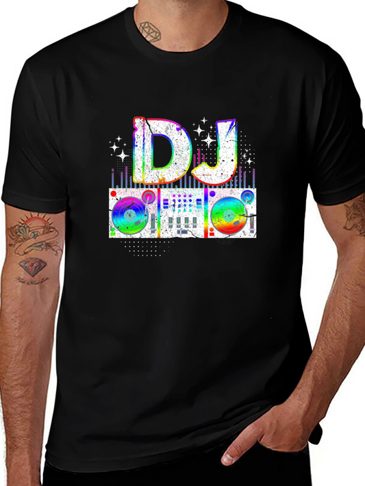 Colorful DJ Turntable Graphic T-Shirt
