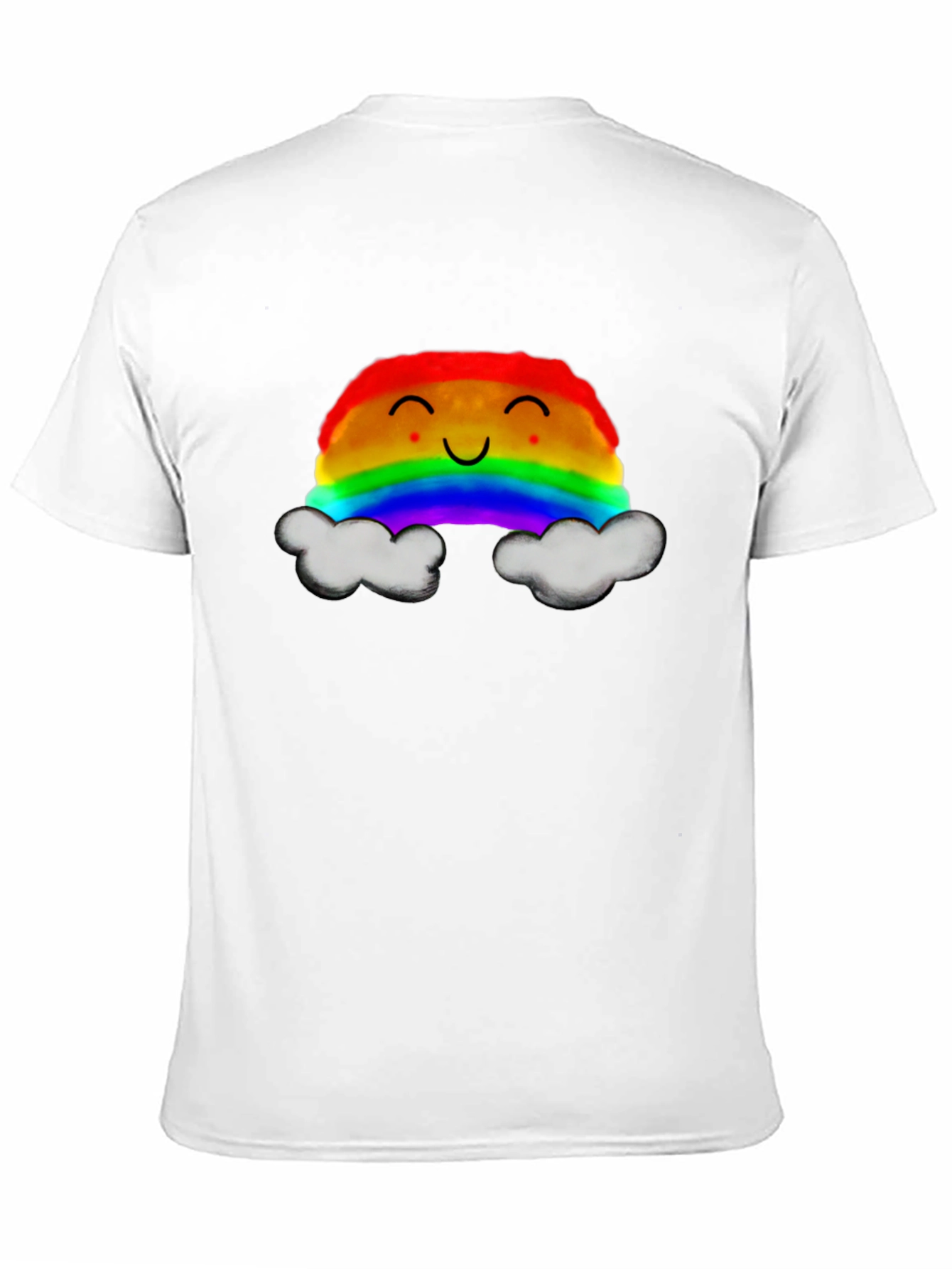 Rainbow Cloud Graphic T-Shirt - Cheerful Design