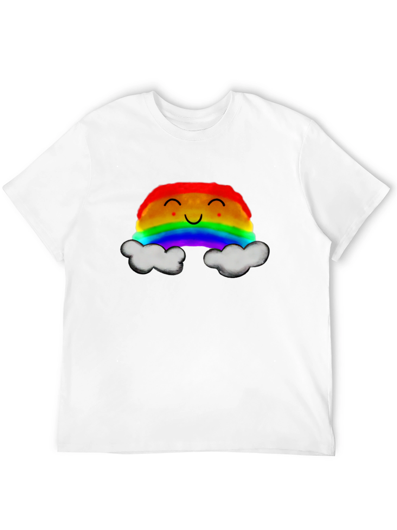 Rainbow Cloud Graphic T-Shirt - Cheerful Design