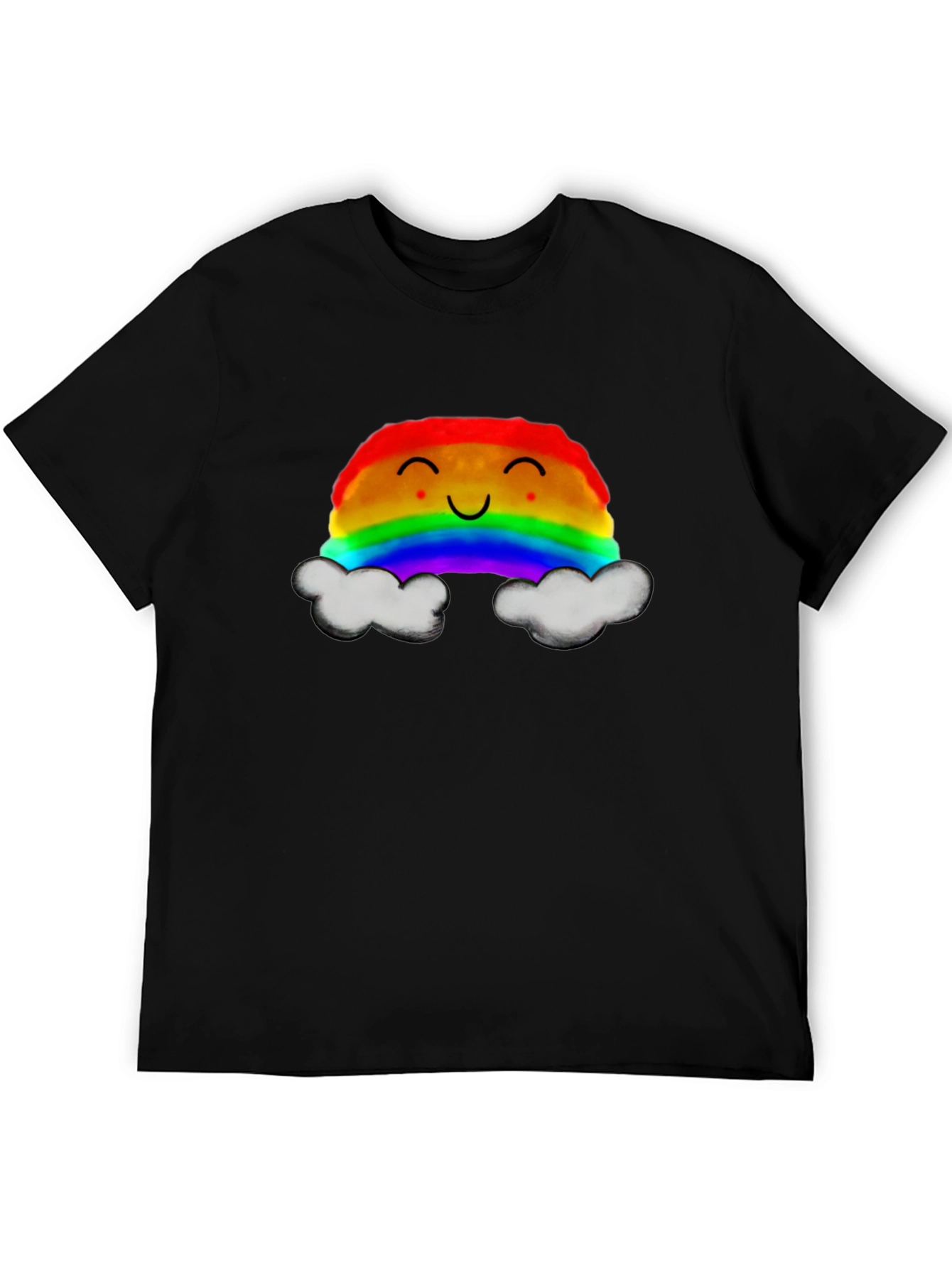 Rainbow Cloud Graphic T-Shirt - Cheerful Design