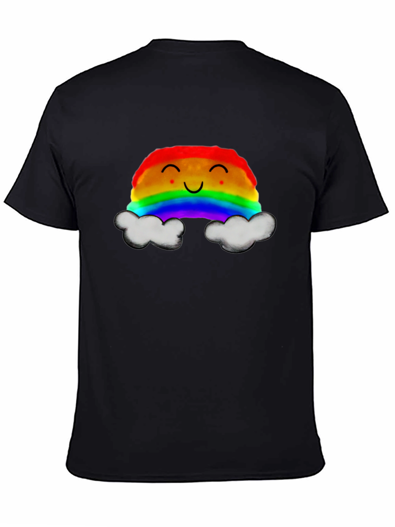 Rainbow Cloud Graphic T-Shirt - Cheerful Design