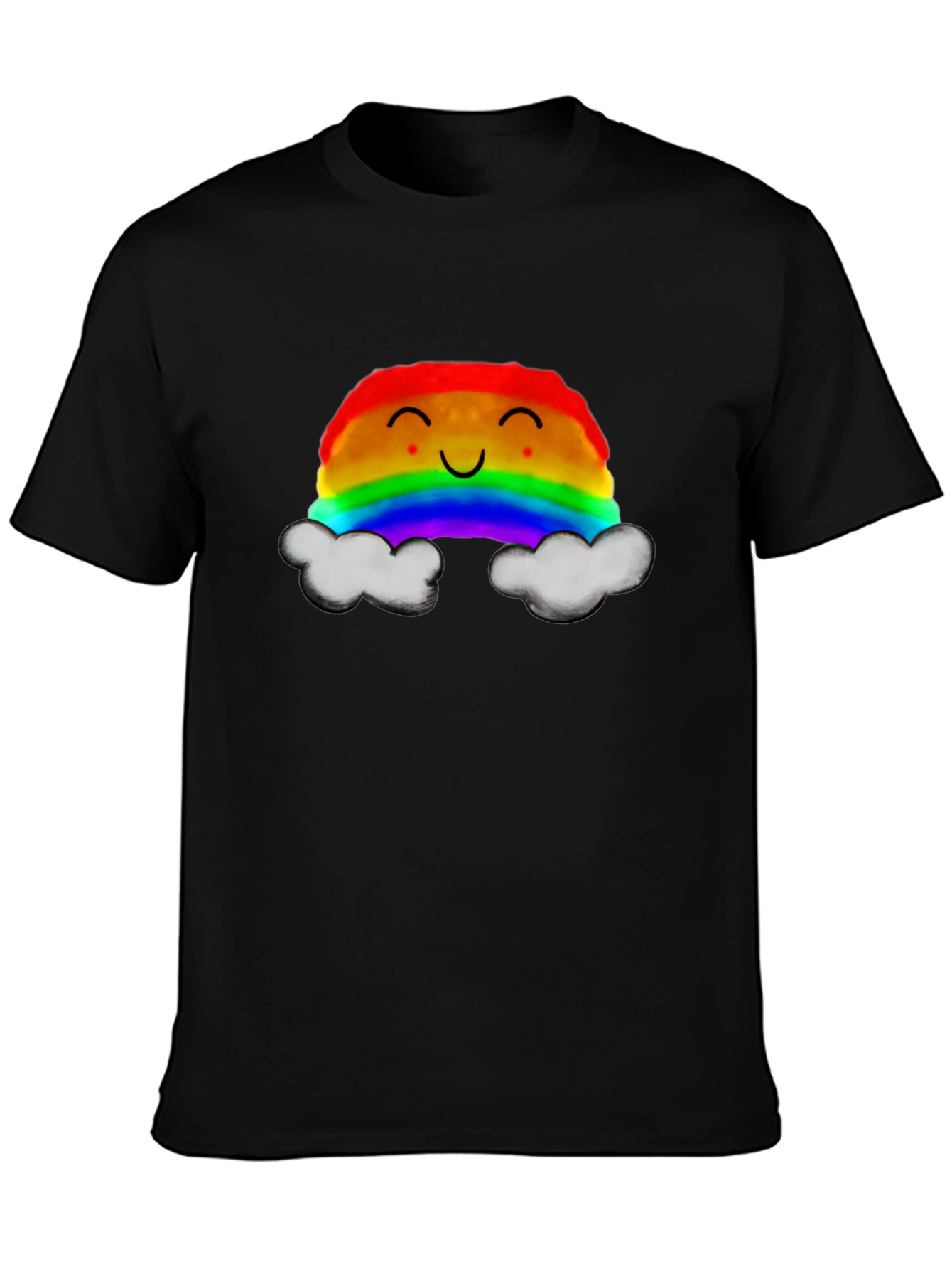 Rainbow Cloud Graphic T-Shirt - Cheerful Design