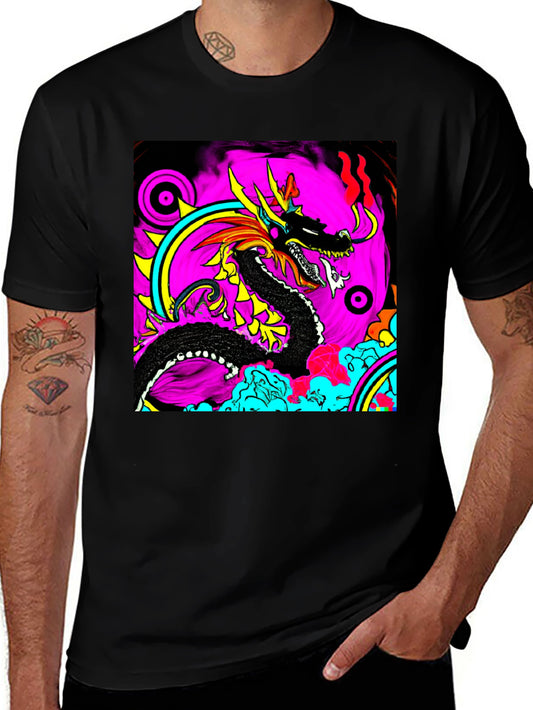 Bold Dragon Graphic Black T-Shirt