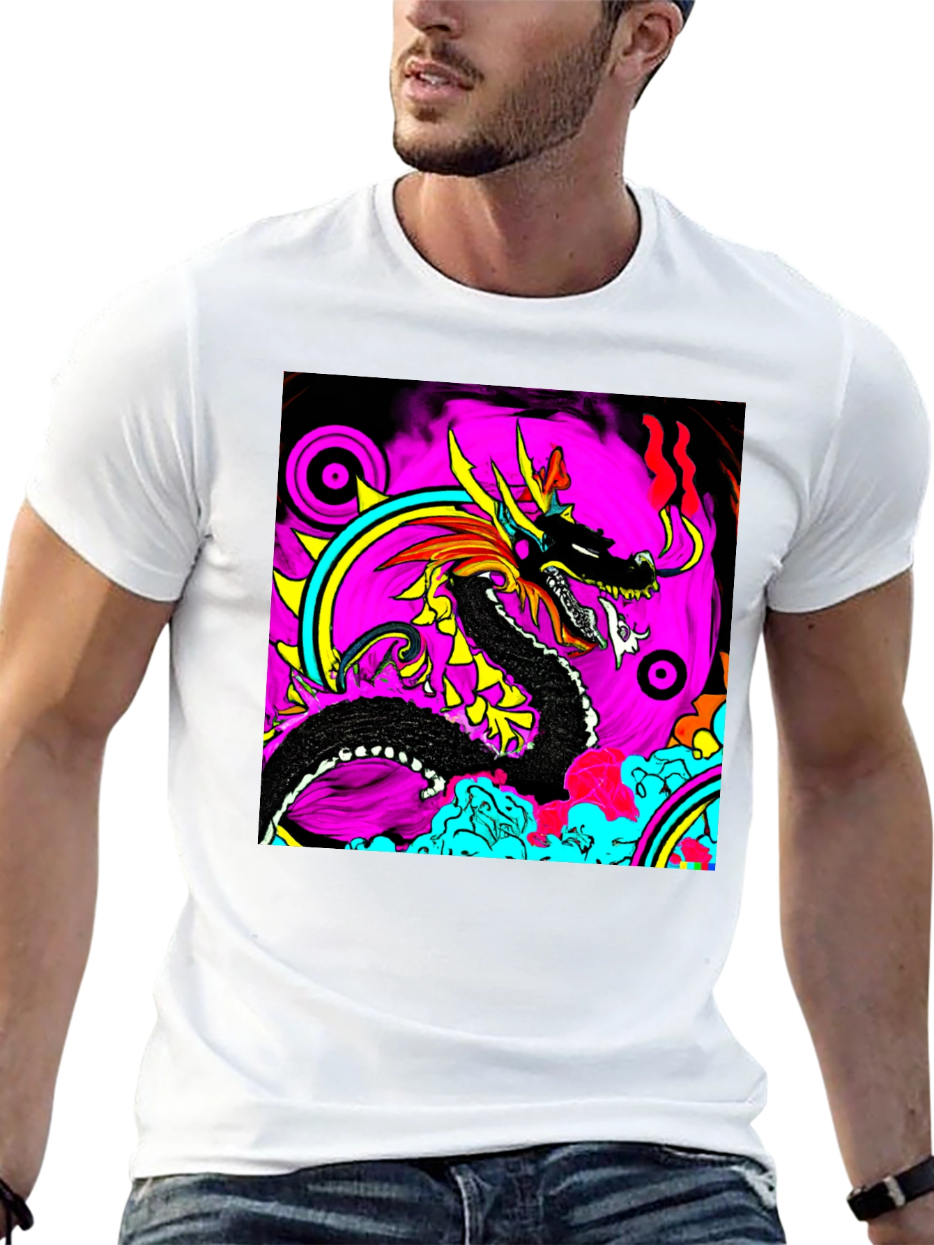 Bold Dragon Graphic Black T-Shirt