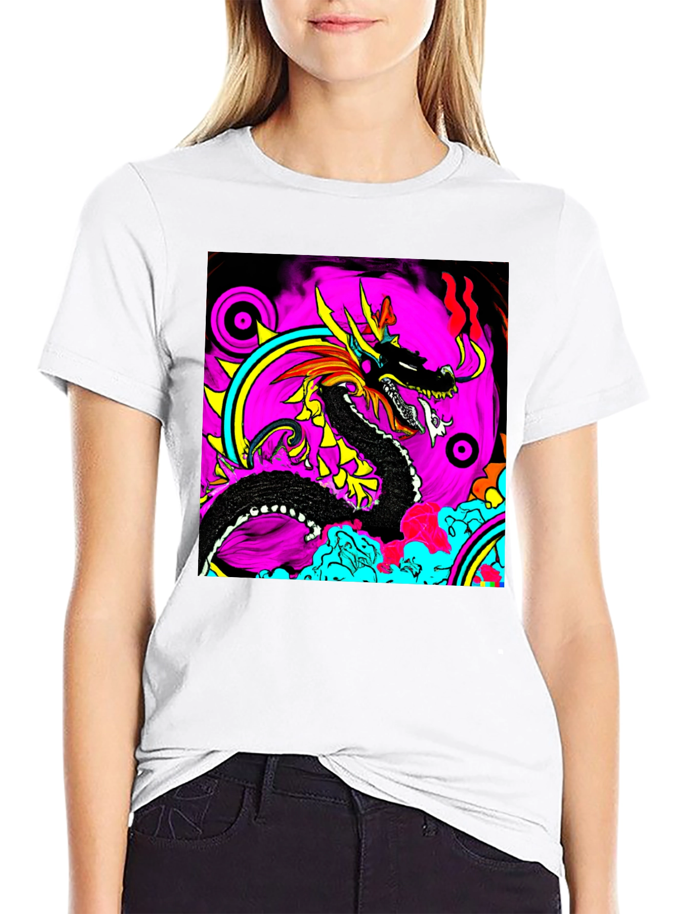 Bold Dragon Graphic Black T-Shirt