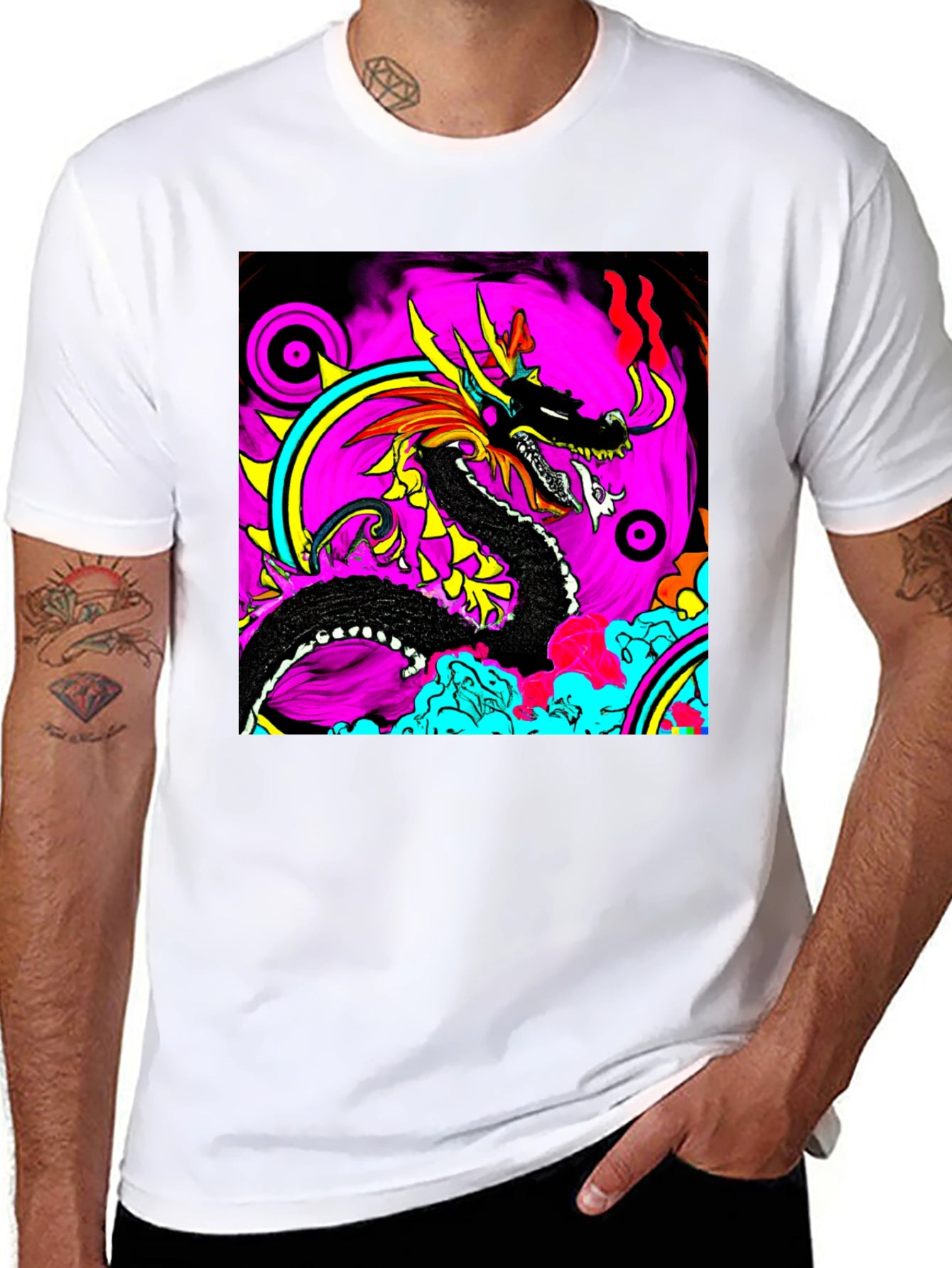 Bold Dragon Graphic Black T-Shirt