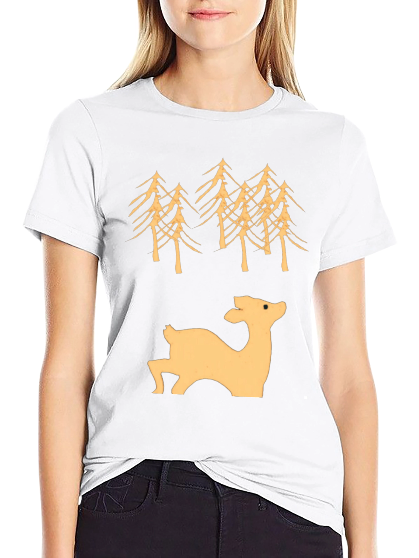 Deer & Trees Graphic Tee - Black