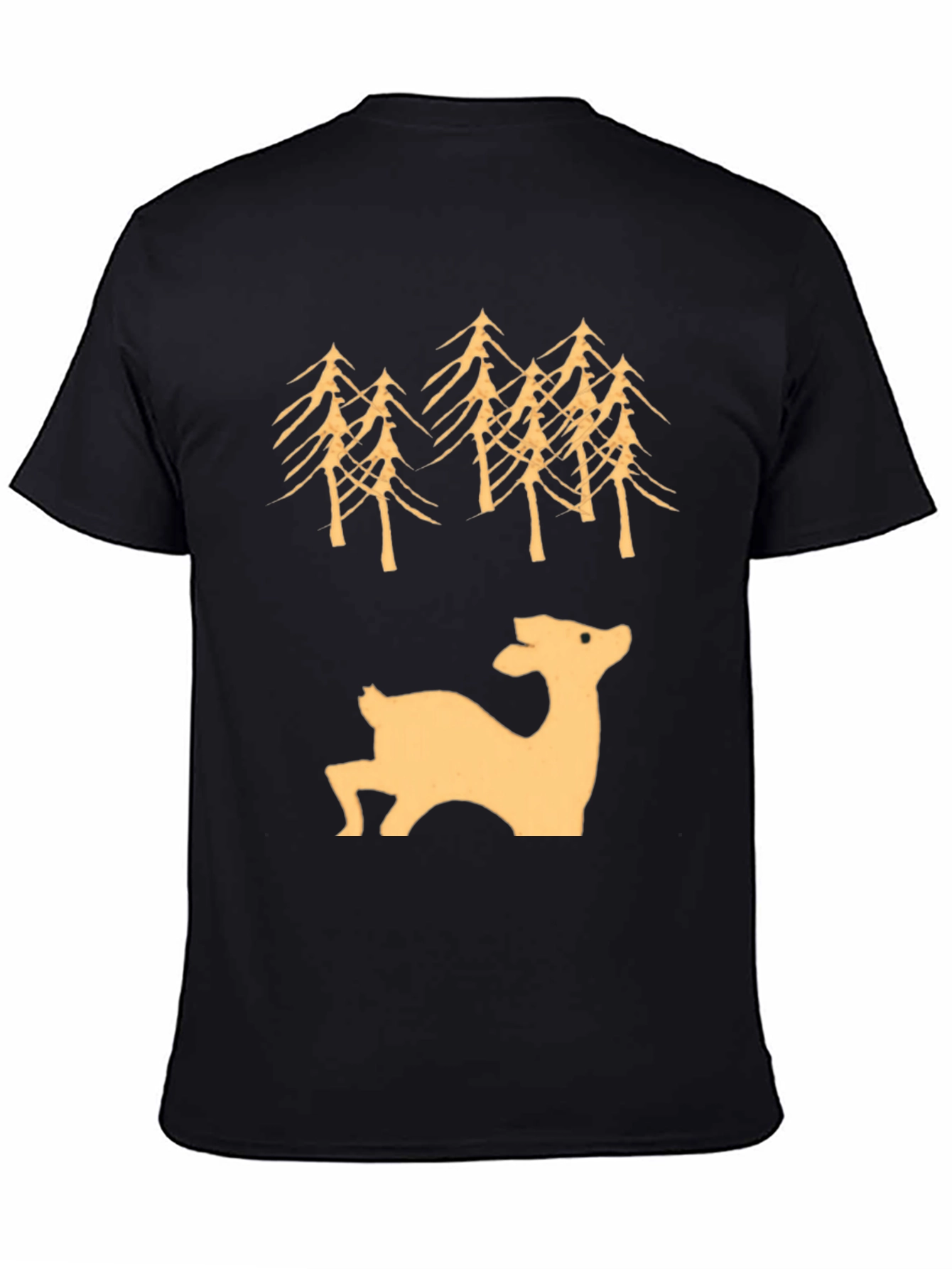 Deer & Trees Graphic Tee - Black