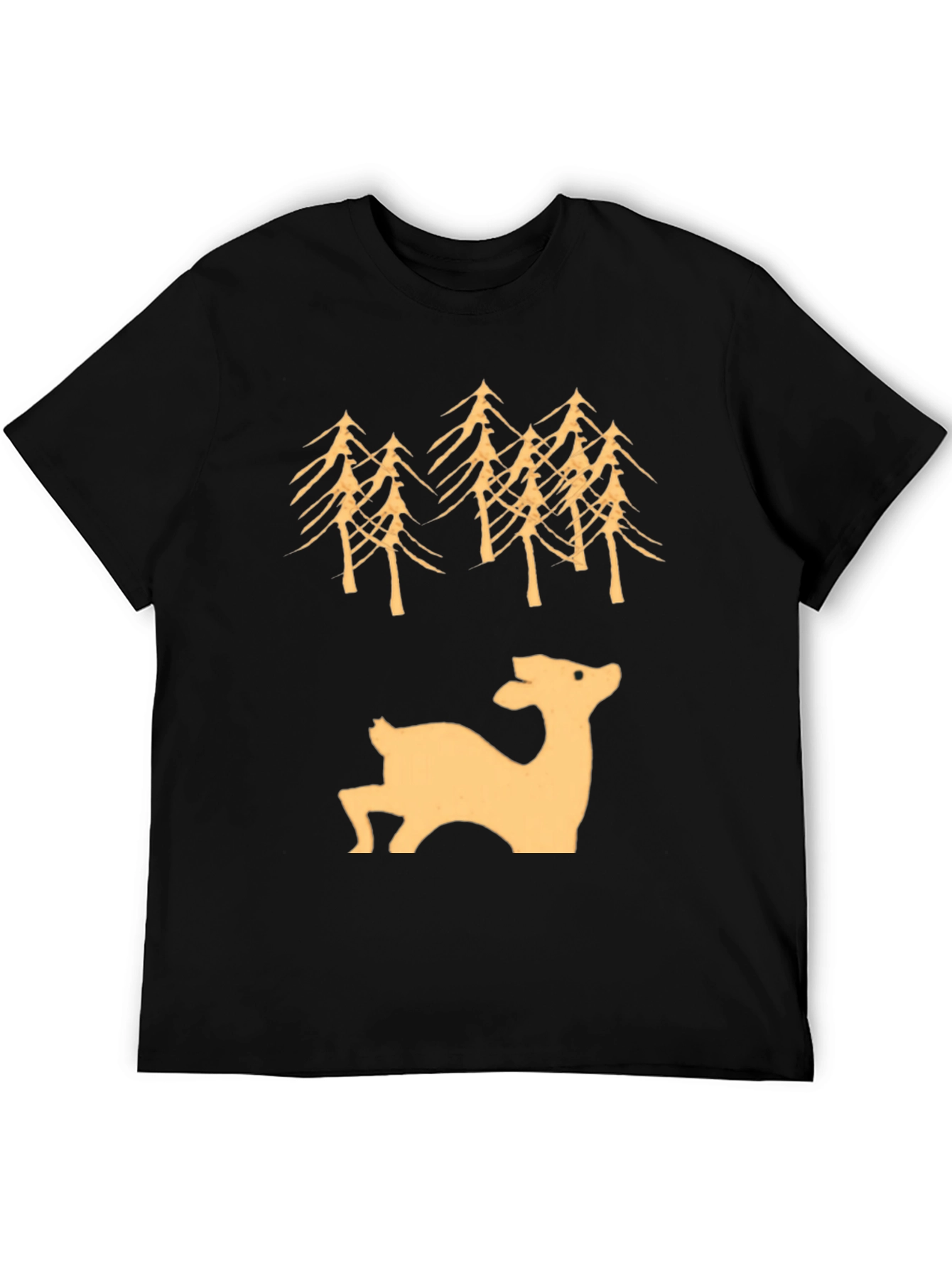 Deer & Trees Graphic Tee - Black