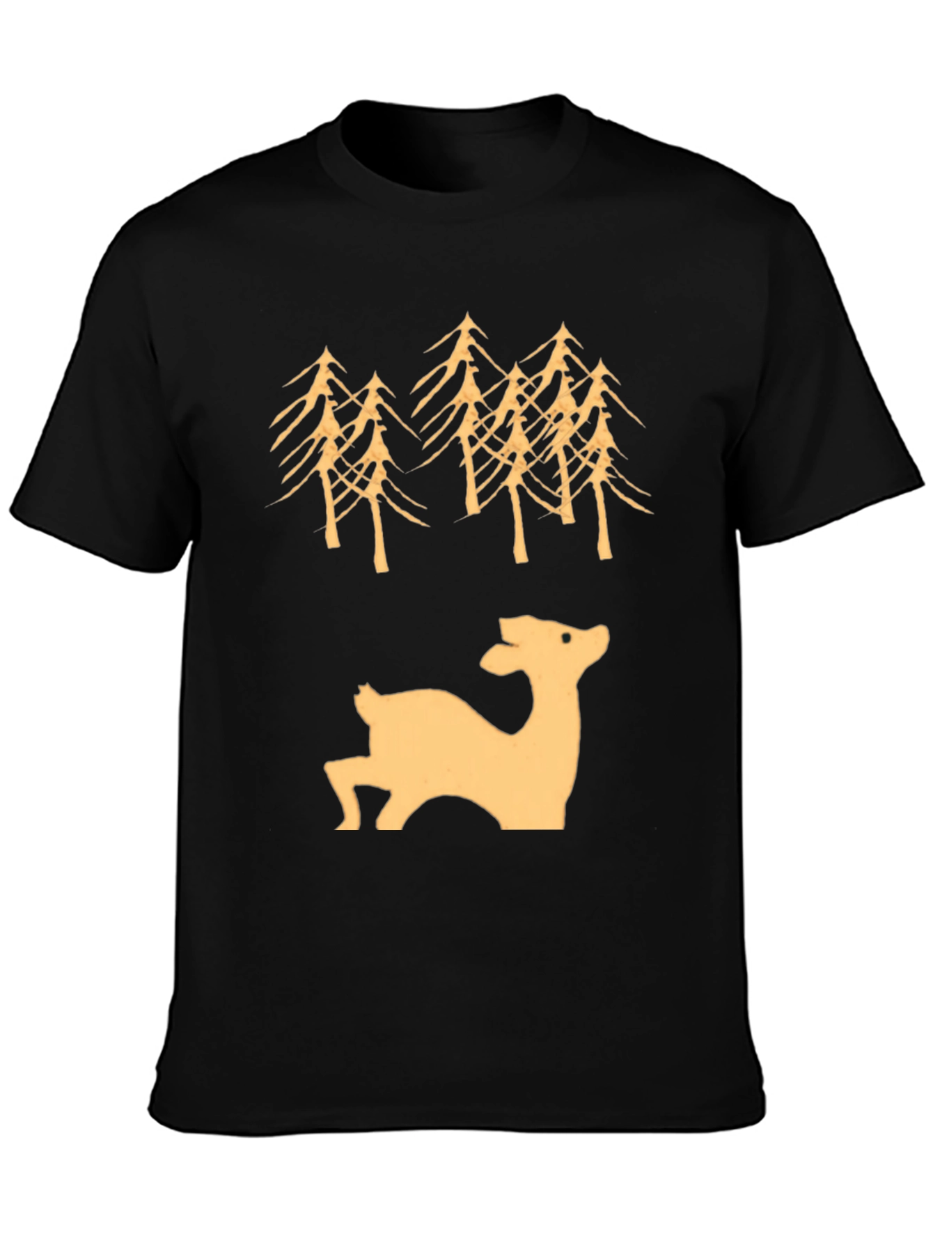 Deer & Trees Graphic Tee - Black