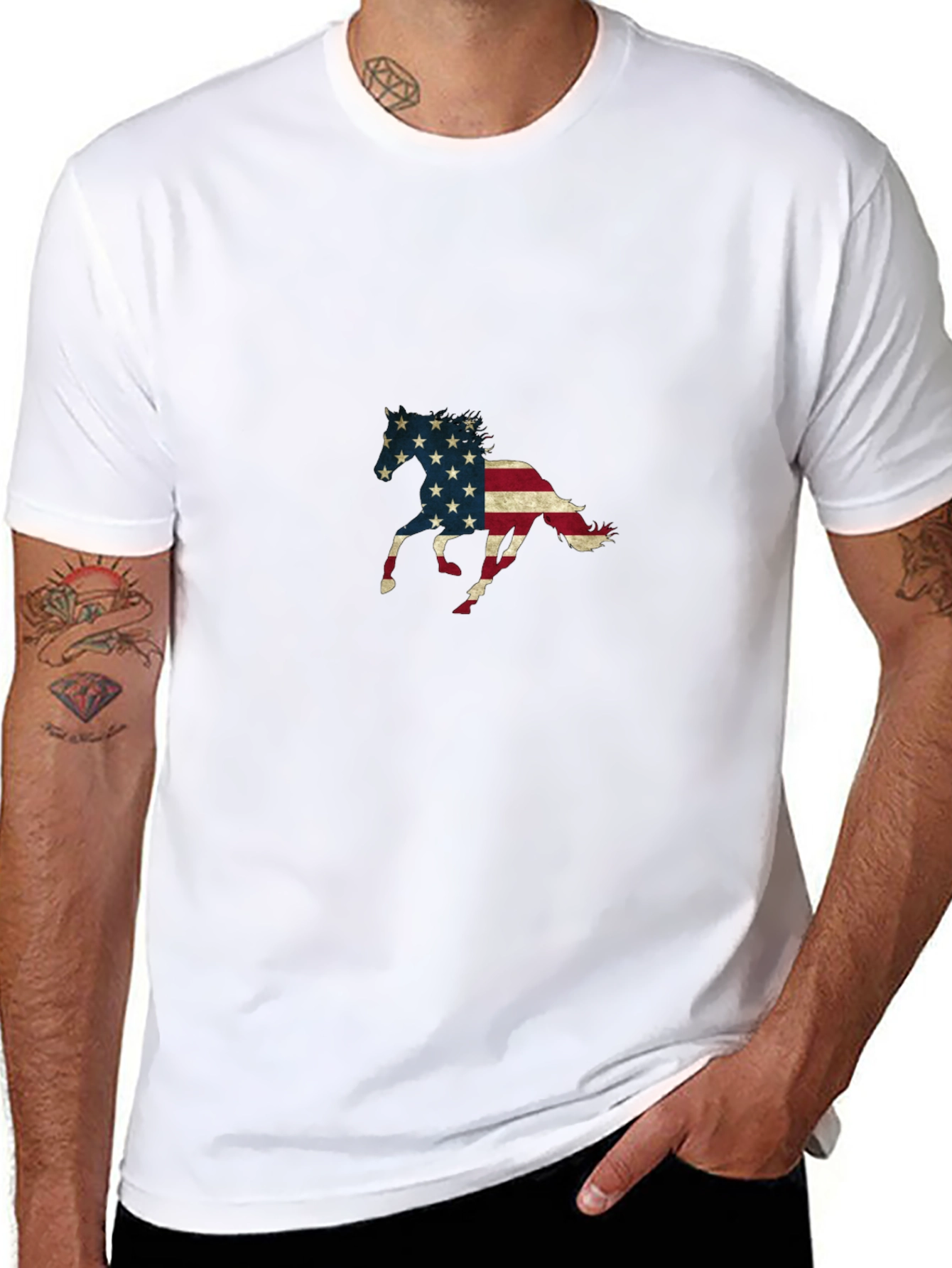 American Flag Horse Graphic Tee