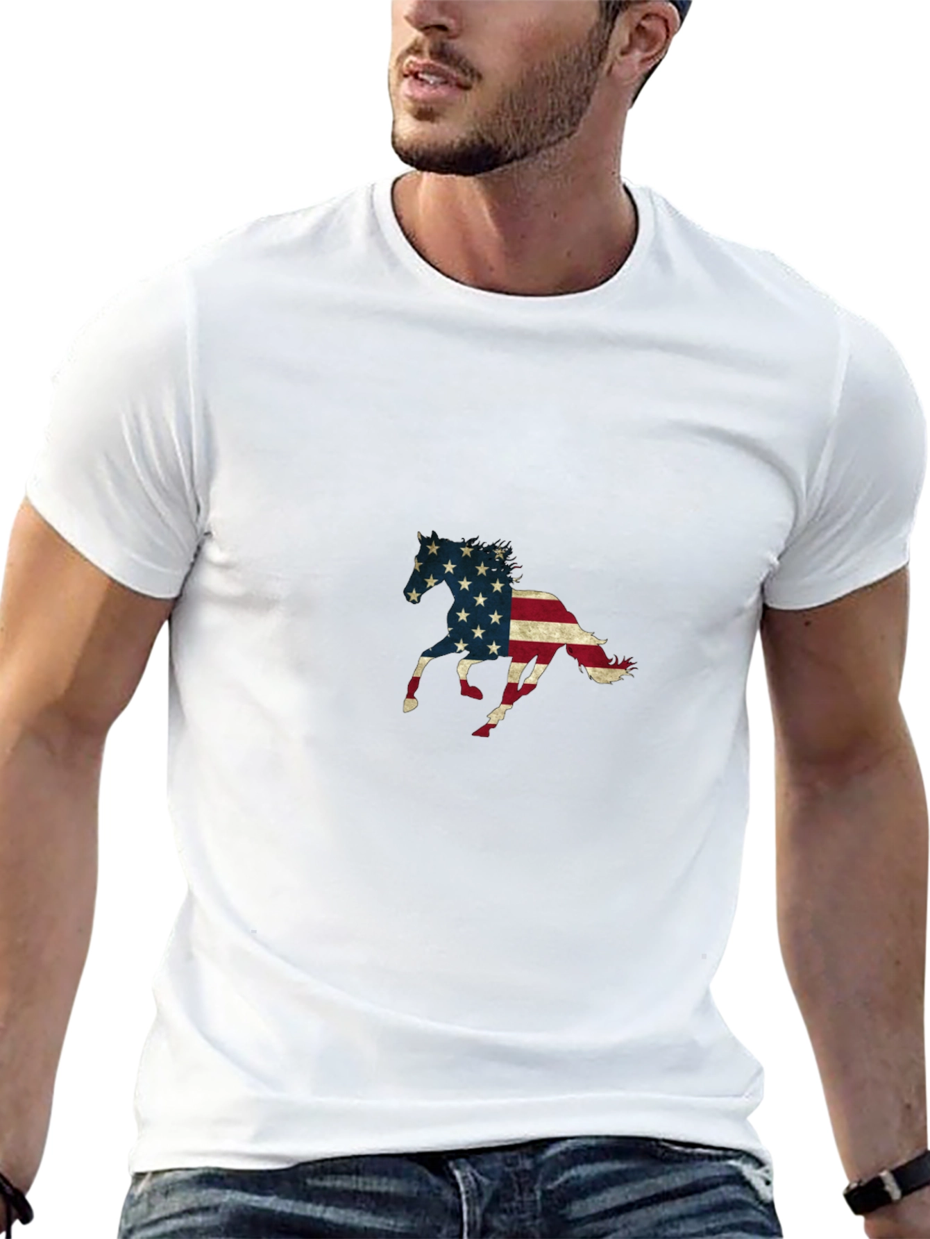 American Flag Horse Graphic Tee