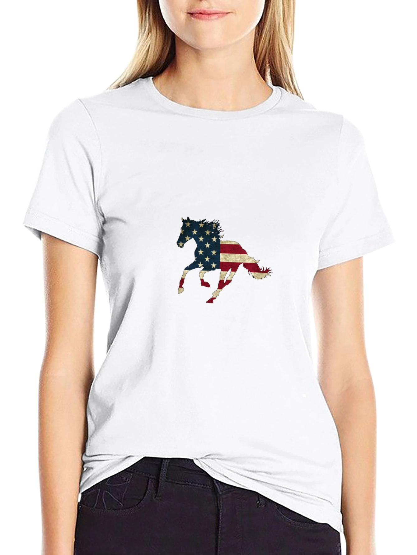 American Flag Horse Graphic Tee