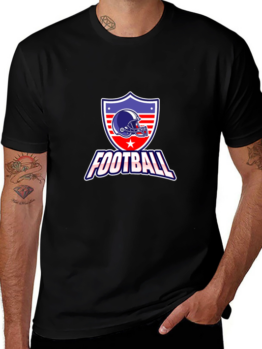Football Graphic Tee - Patriotic Shield Design