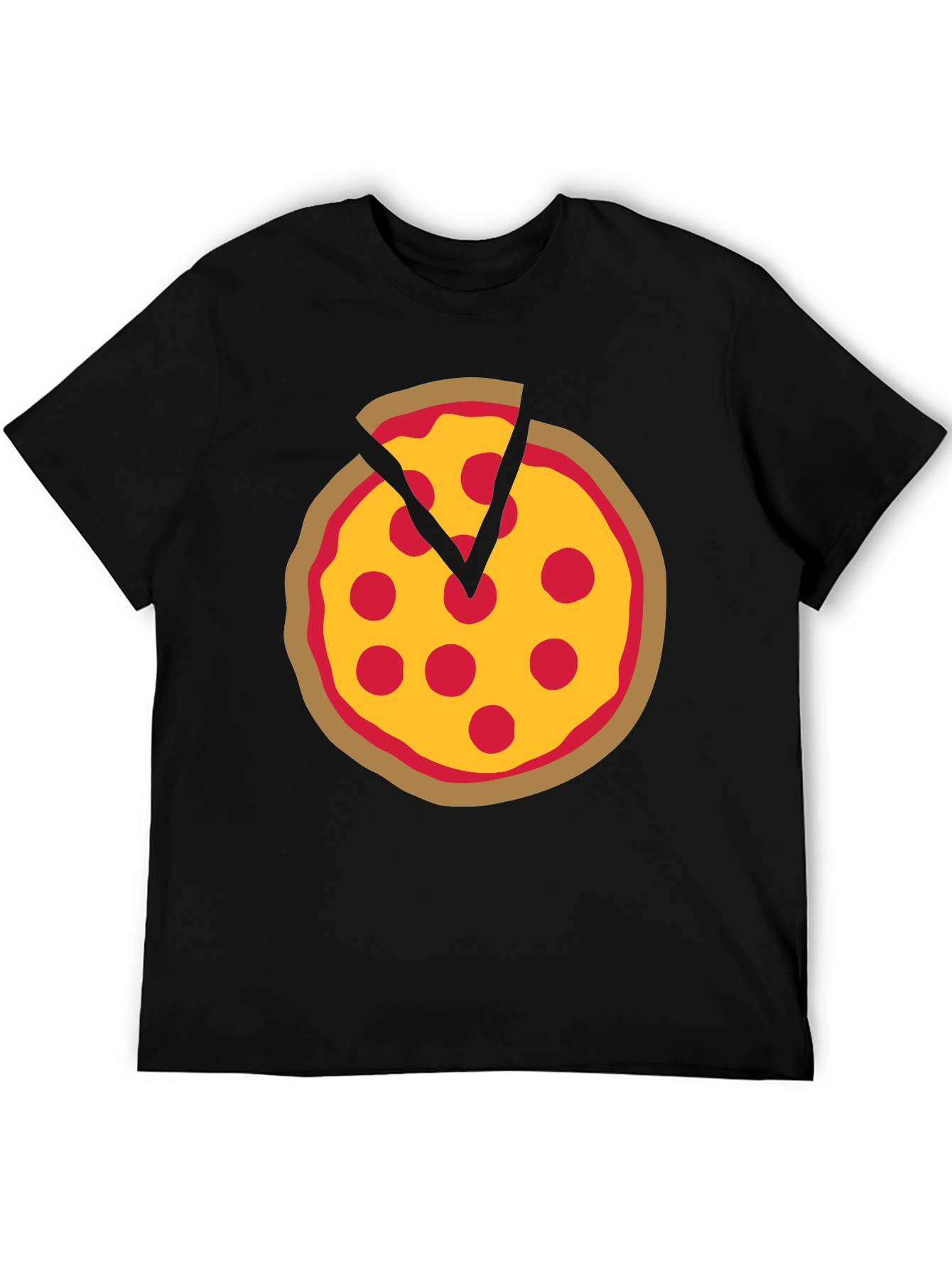 Pizza Graphic Black T-Shirt - Funny Food Tee