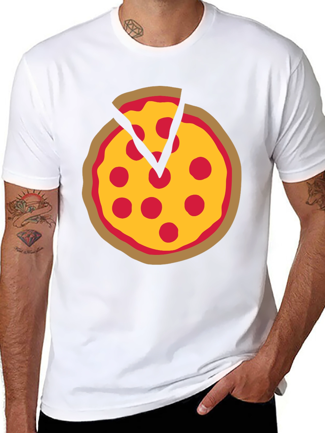 Pizza Graphic Black T-Shirt - Funny Food Tee