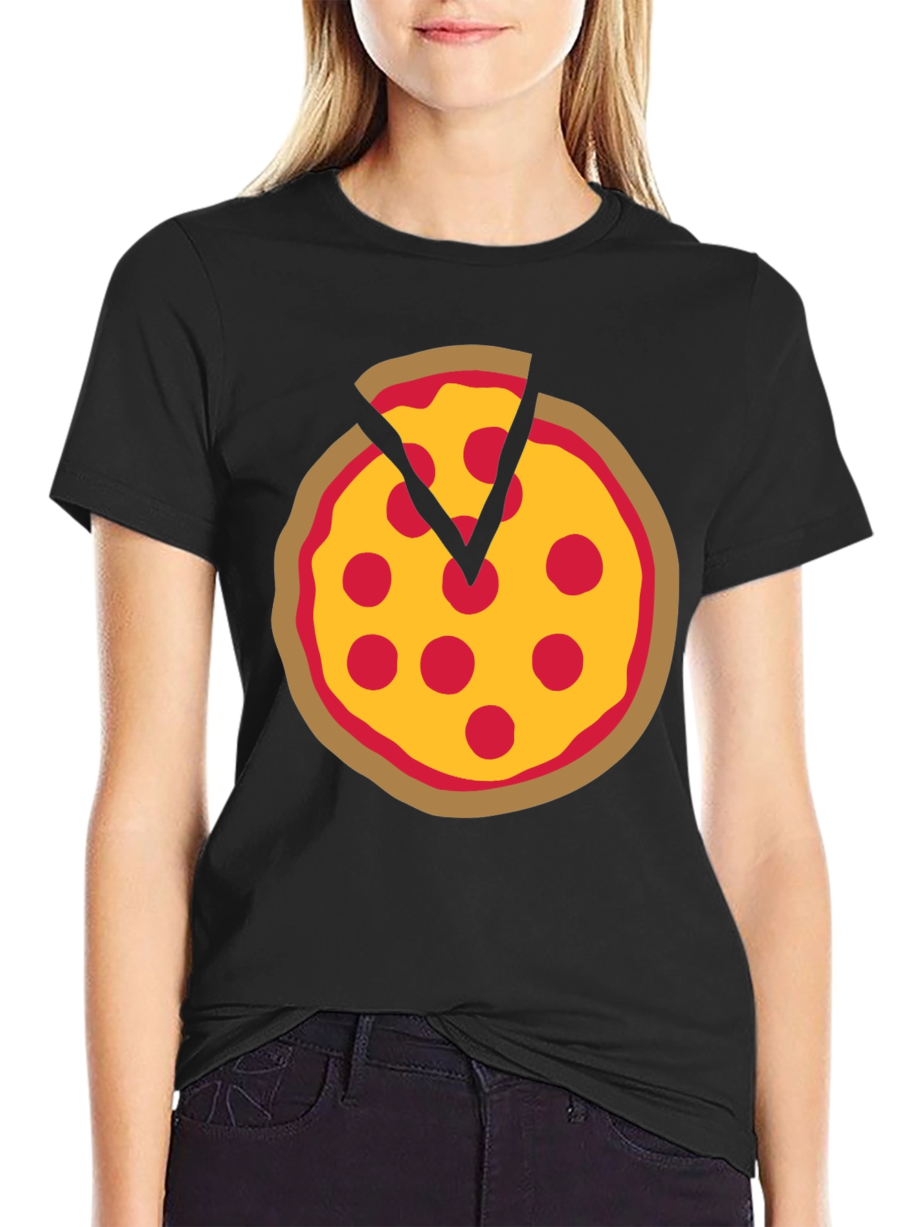 Pizza Graphic Black T-Shirt - Funny Food Tee