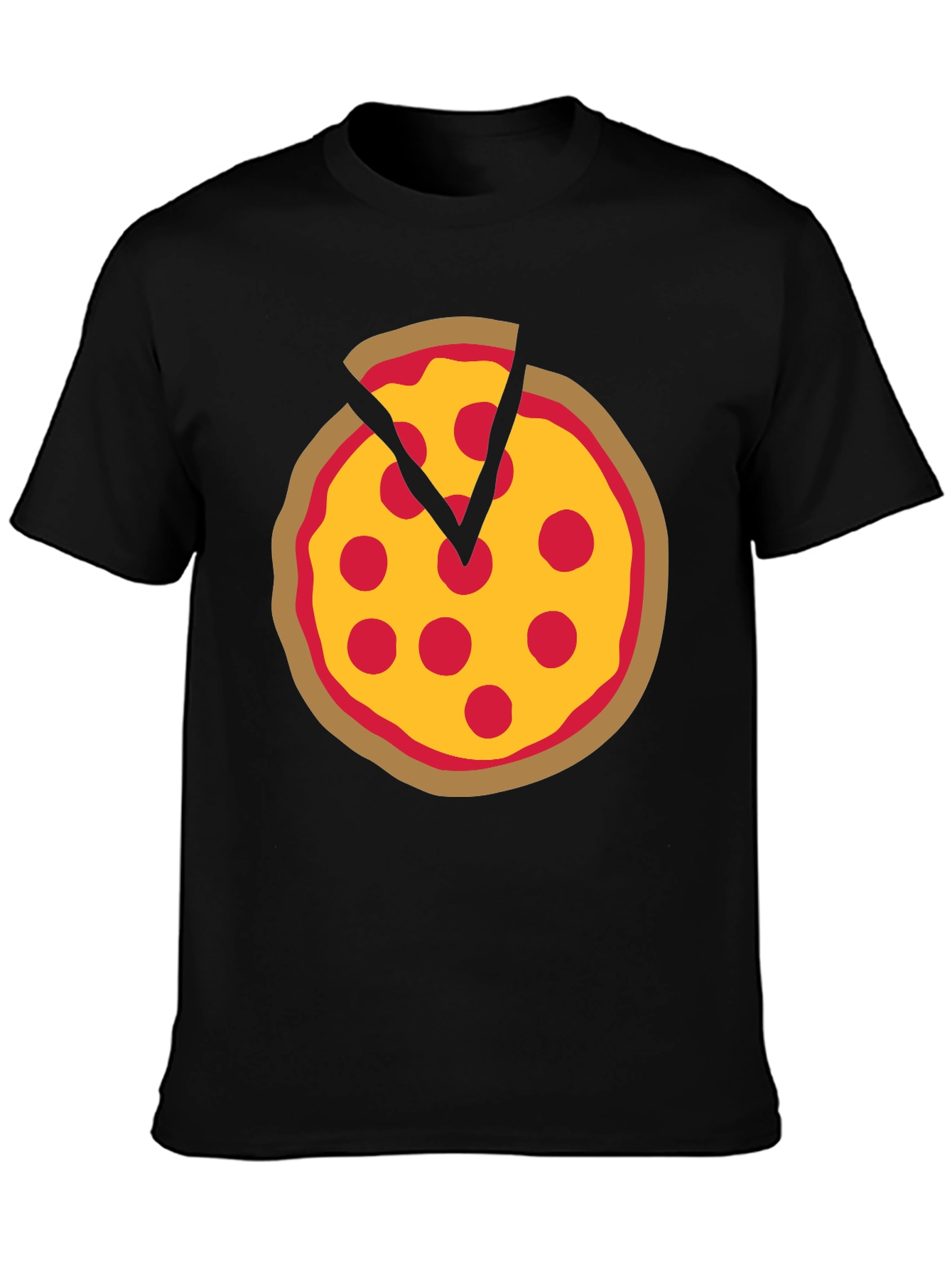 Pizza Graphic Black T-Shirt - Funny Food Tee