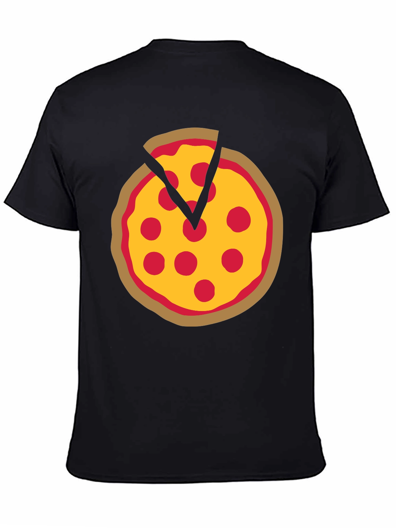 Pizza Graphic Black T-Shirt - Funny Food Tee