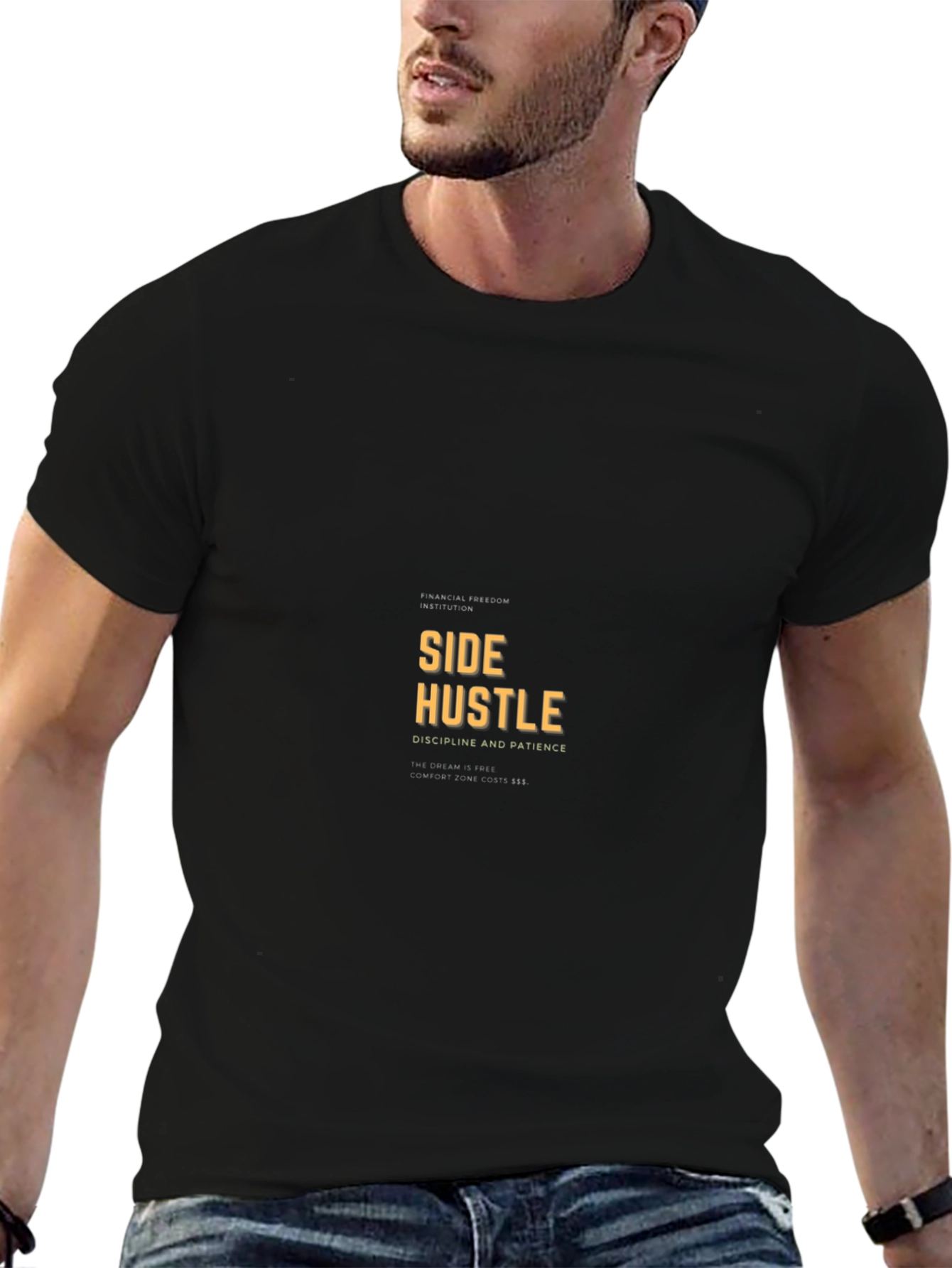 Side Hustle Graphic Tee - Motivational Black T-Shirt