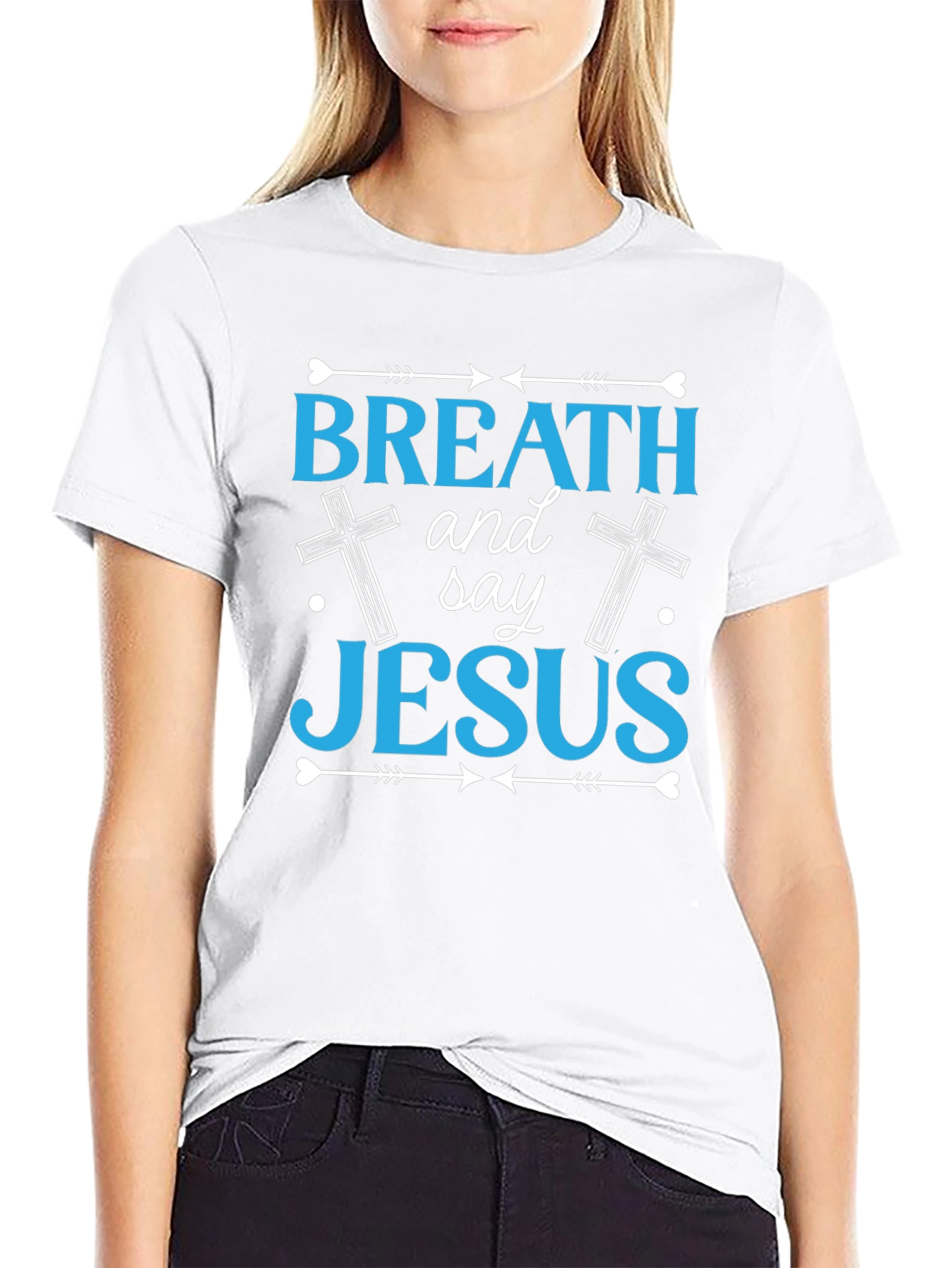 Breath and Say Jesus T-Shirt - Christian Faith Apparel