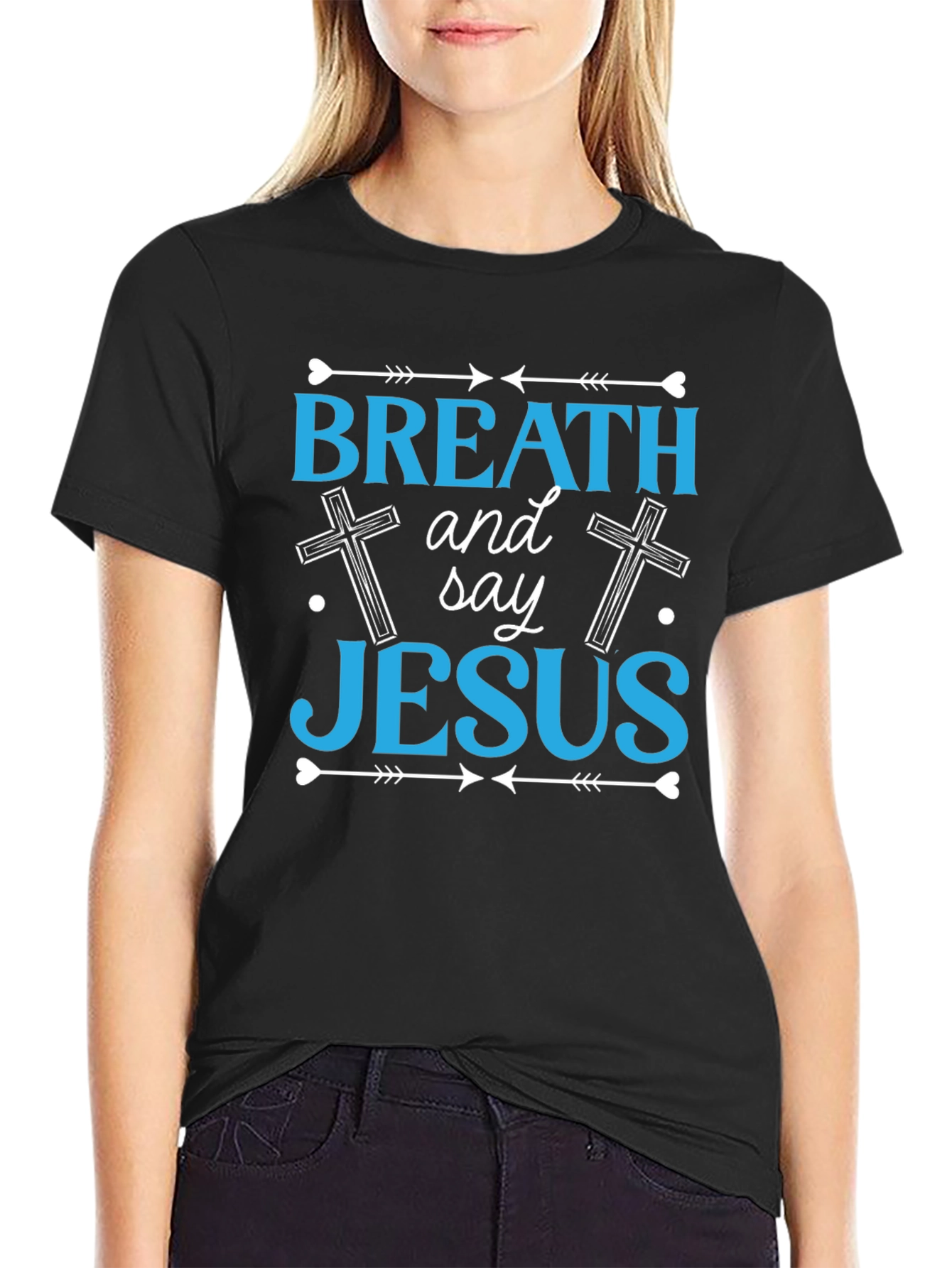 Breath and Say Jesus T-Shirt - Christian Faith Apparel