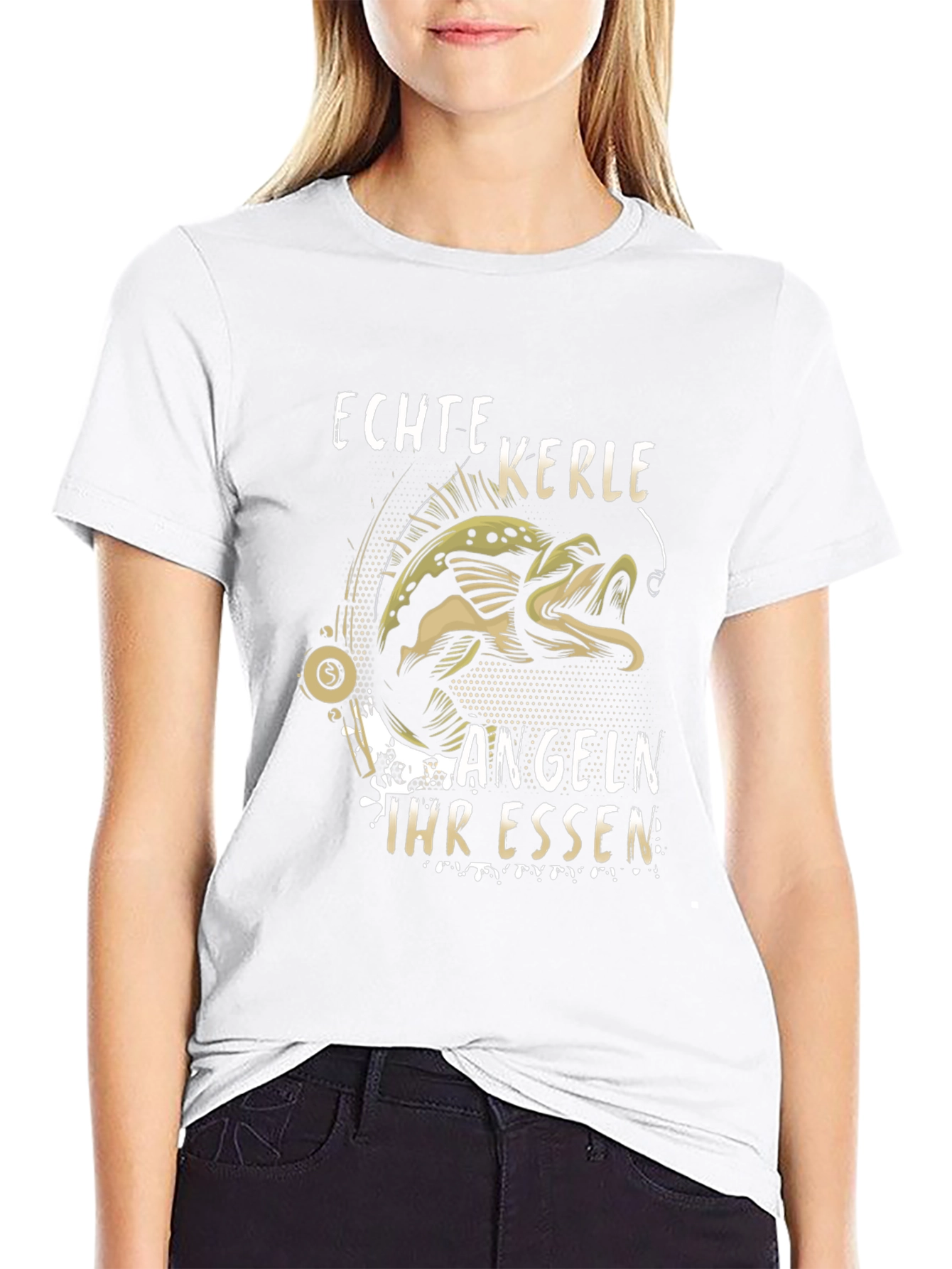 Mens Echte Kerle Angeln T-Shirt - Fishing Design