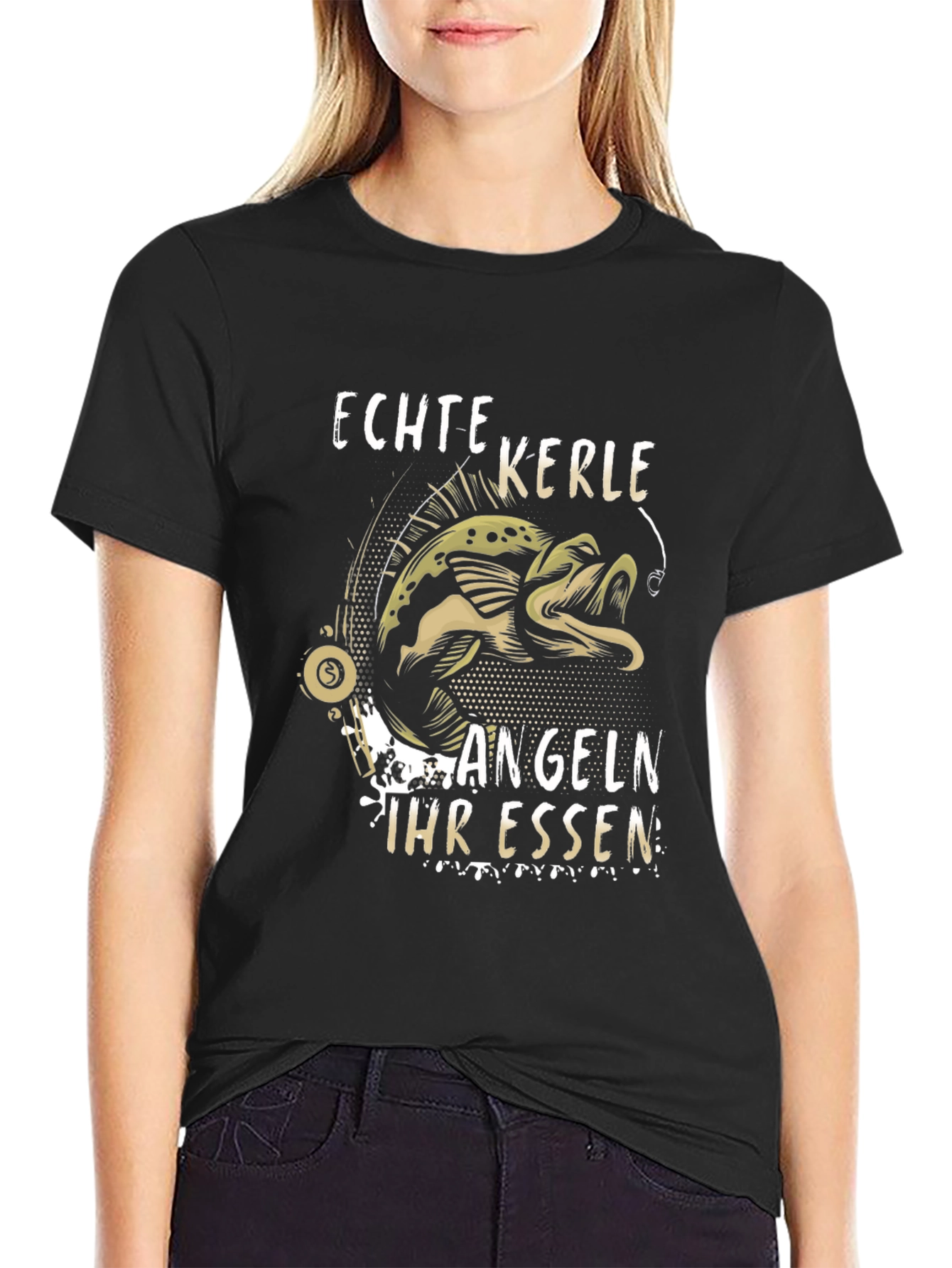 Mens Echte Kerle Angeln T-Shirt - Fishing Design