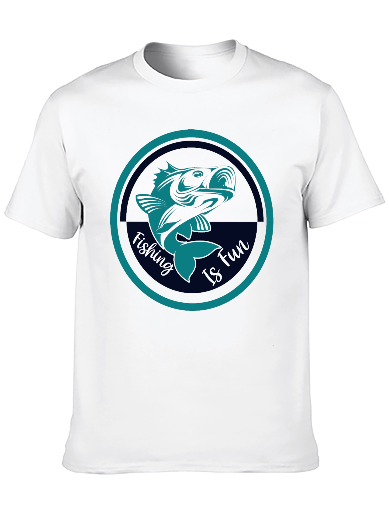 Fishing Is Fun Graphic Tee - Black Cotton T-Shirt