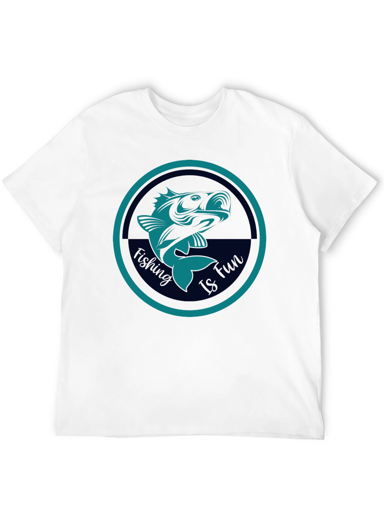 Fishing Is Fun Graphic Tee - Black Cotton T-Shirt