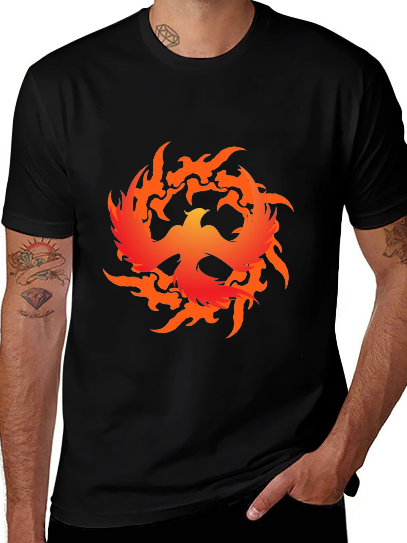 Phoenix Firebird Graphic Tee - Bold Black T-Shirt