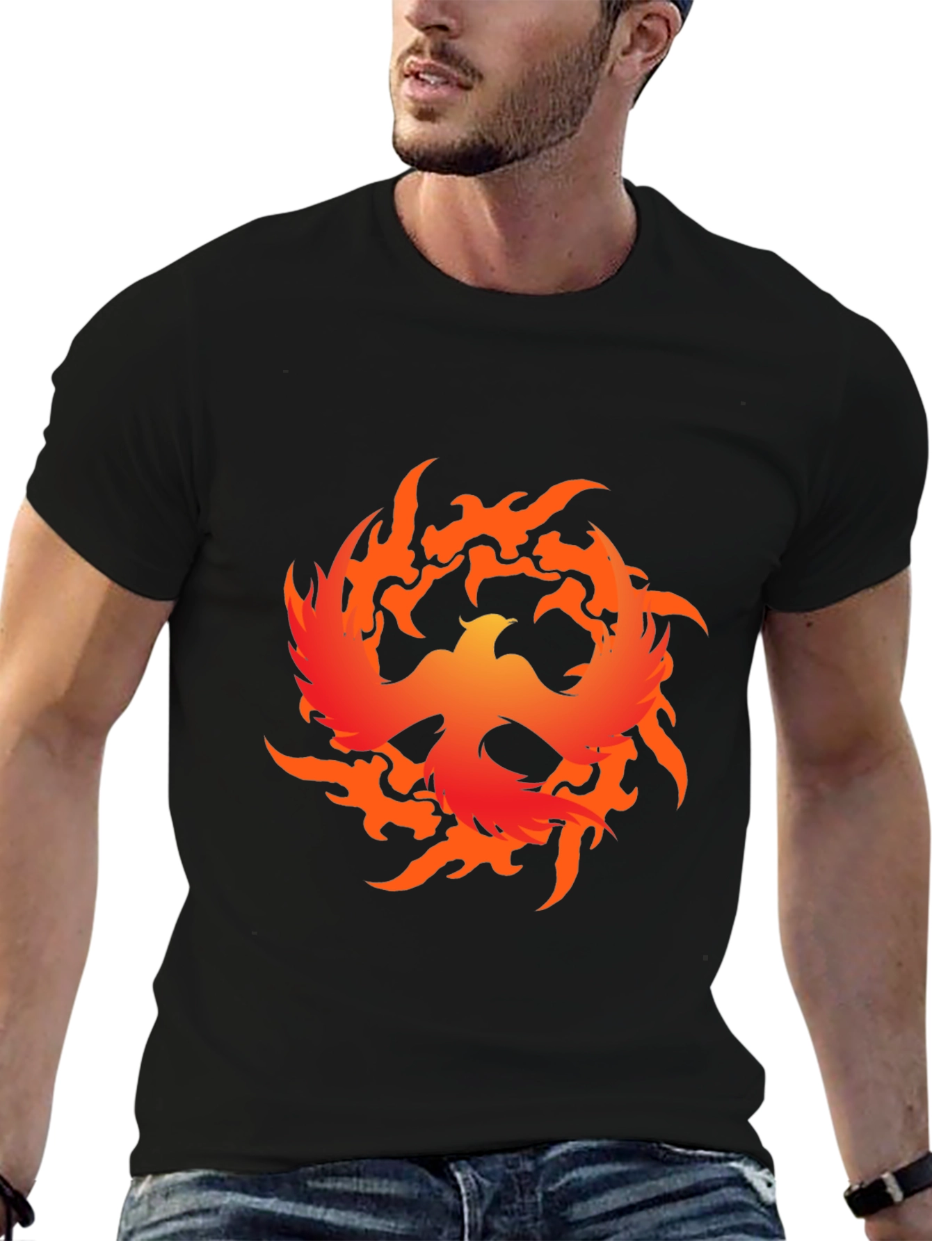Phoenix Firebird Graphic Tee - Bold Black T-Shirt