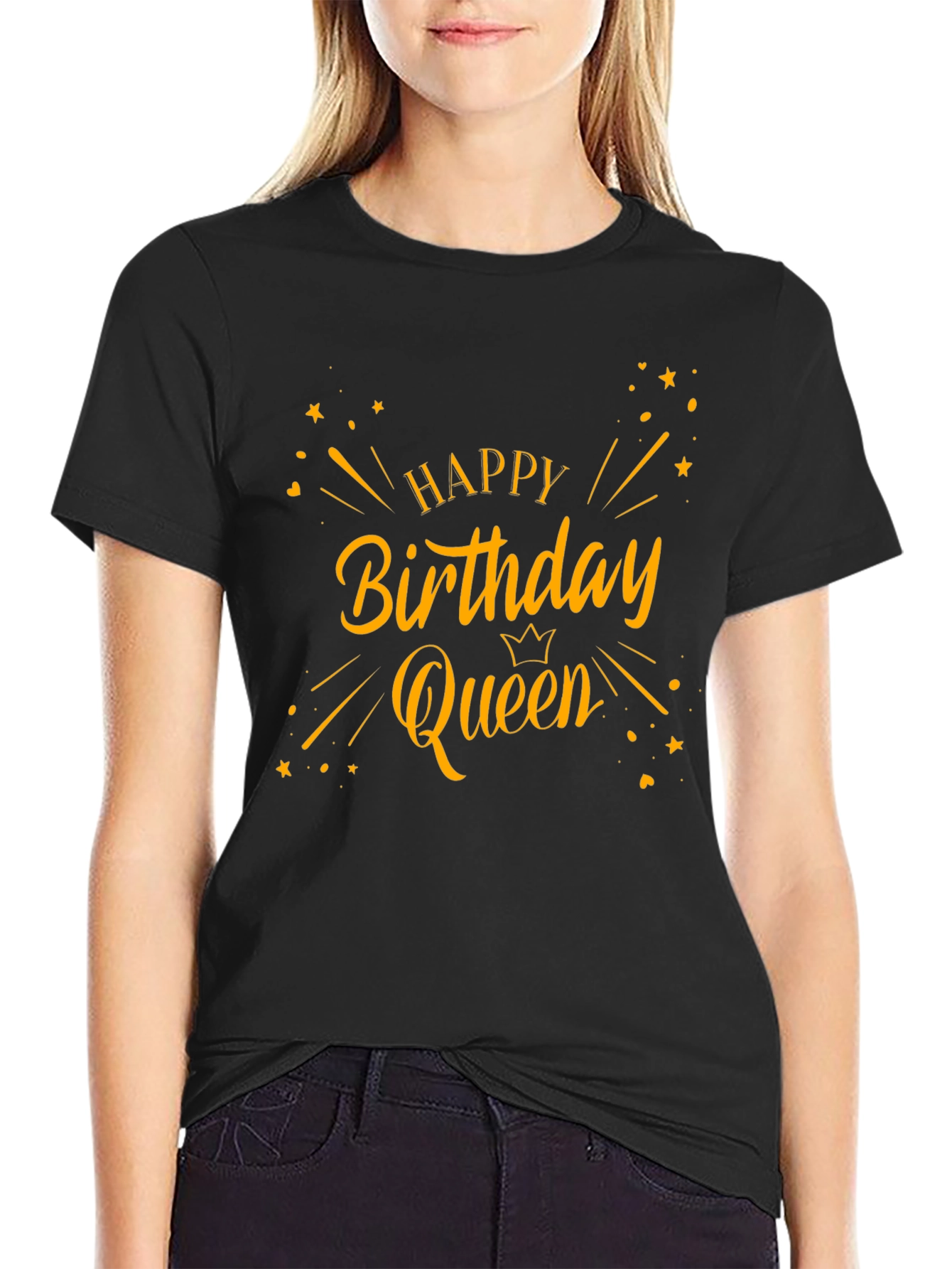 Happy Birthday Queen Black T-Shirt