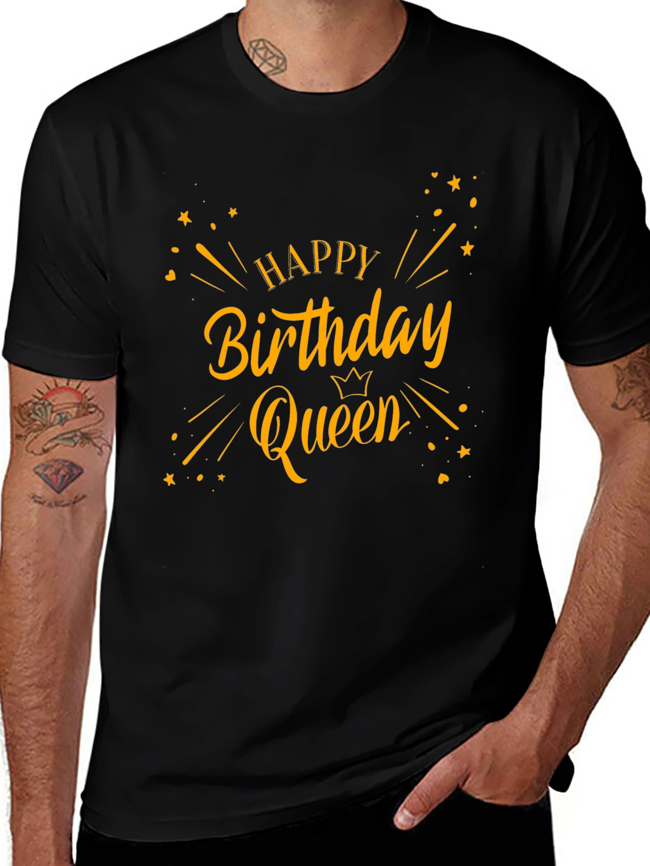 Happy Birthday Queen Black T-Shirt
