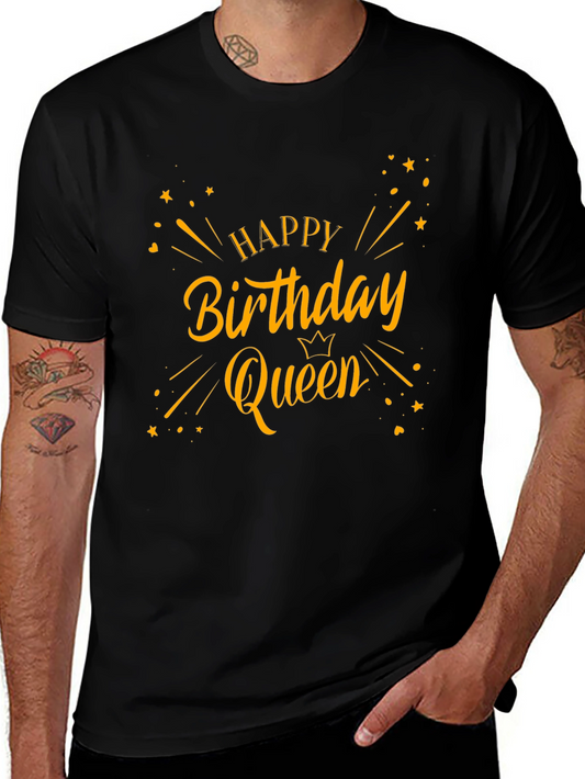 Happy Birthday Queen Black T-Shirt