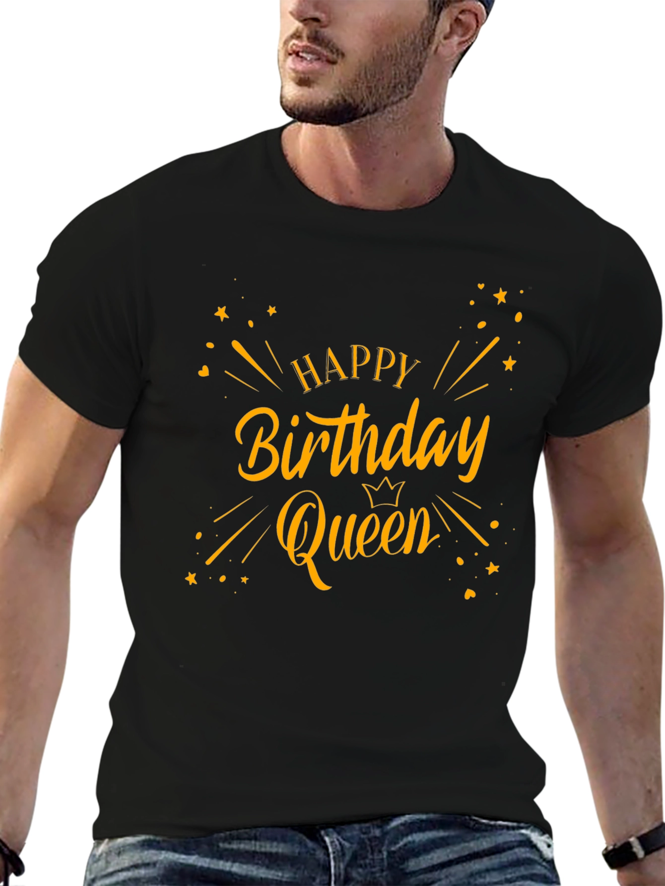 Happy Birthday Queen Black T-Shirt