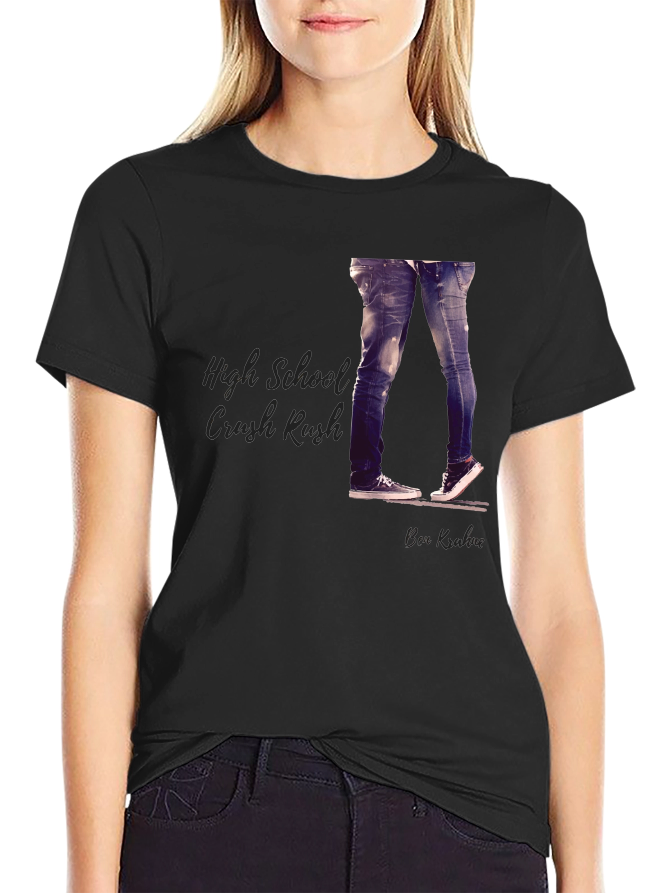 High School Crush Rush Black T-Shirt
