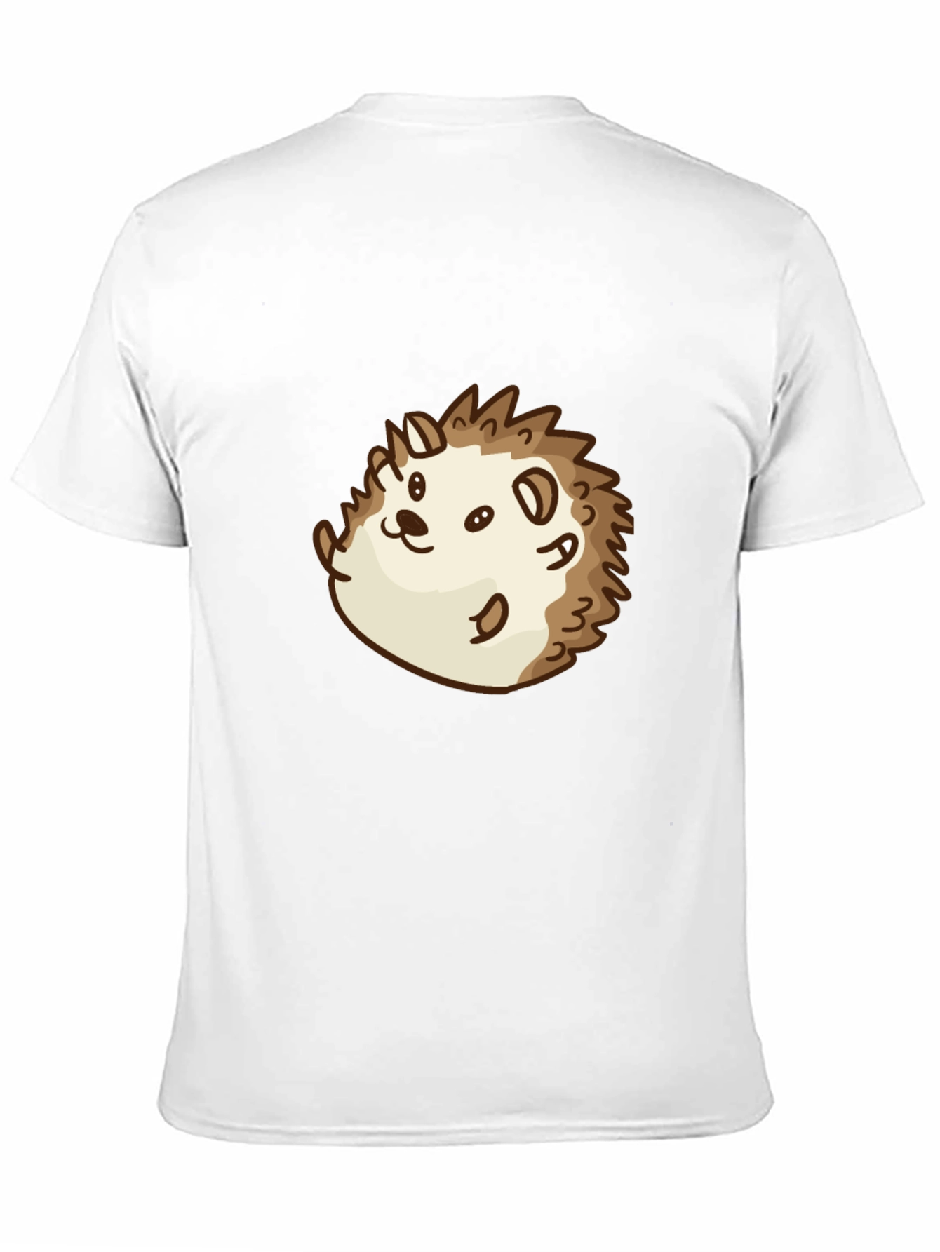 Cute Cartoon Hedgehog Graphic Tee - Black Cotton Shirt