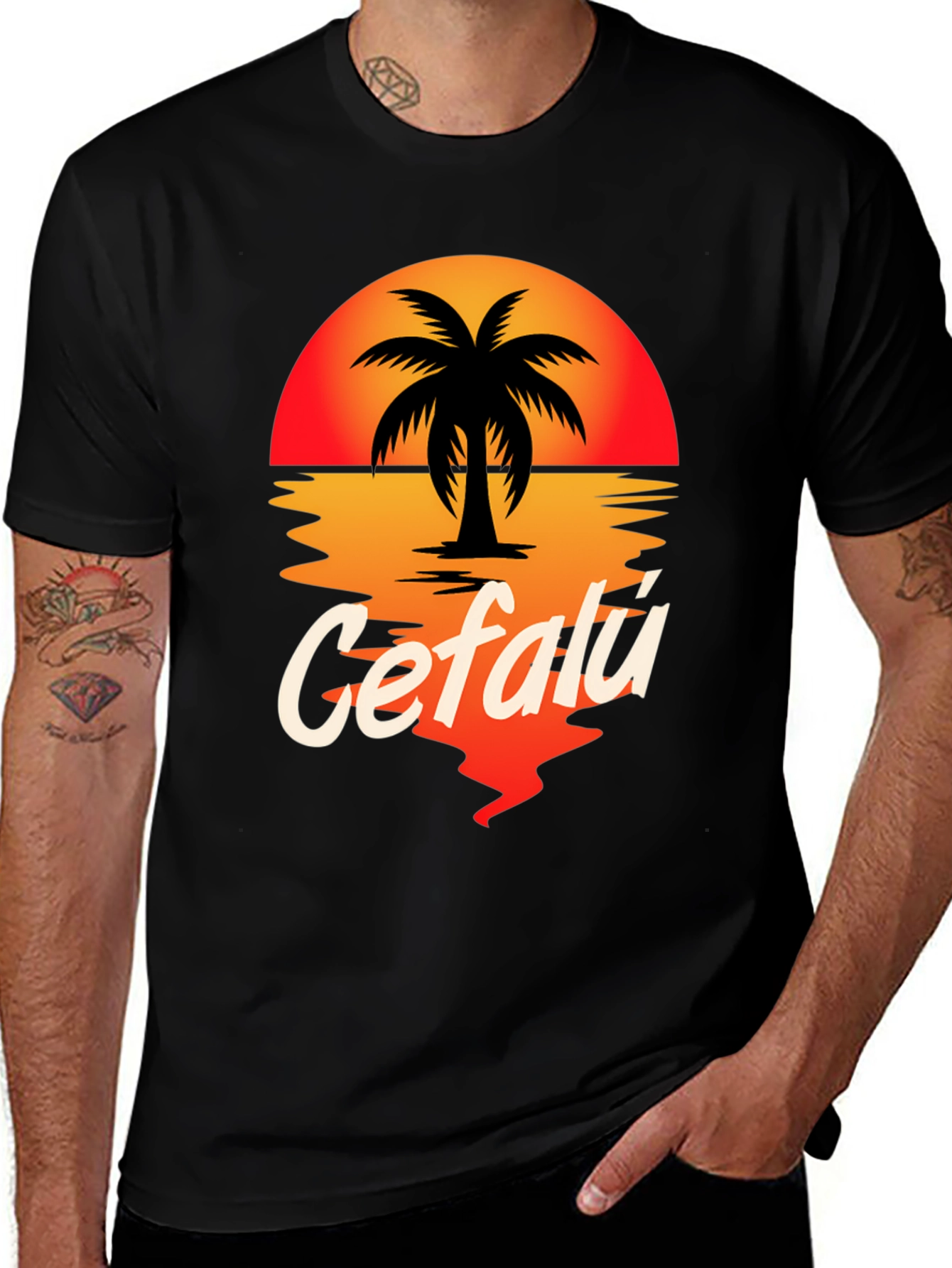 Cefalú Palm Sunset T-Shirt