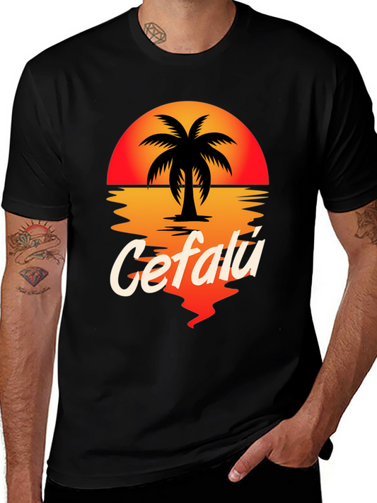 Cefalú Palm Sunset T-Shirt