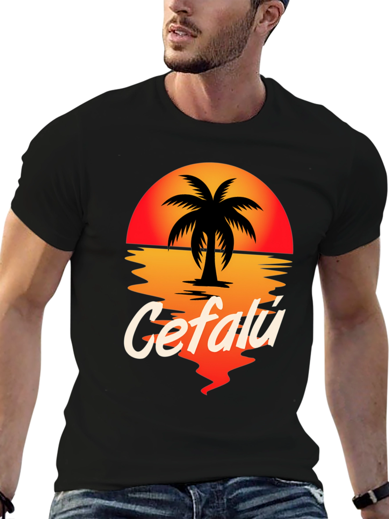 Cefalú Palm Sunset T-Shirt