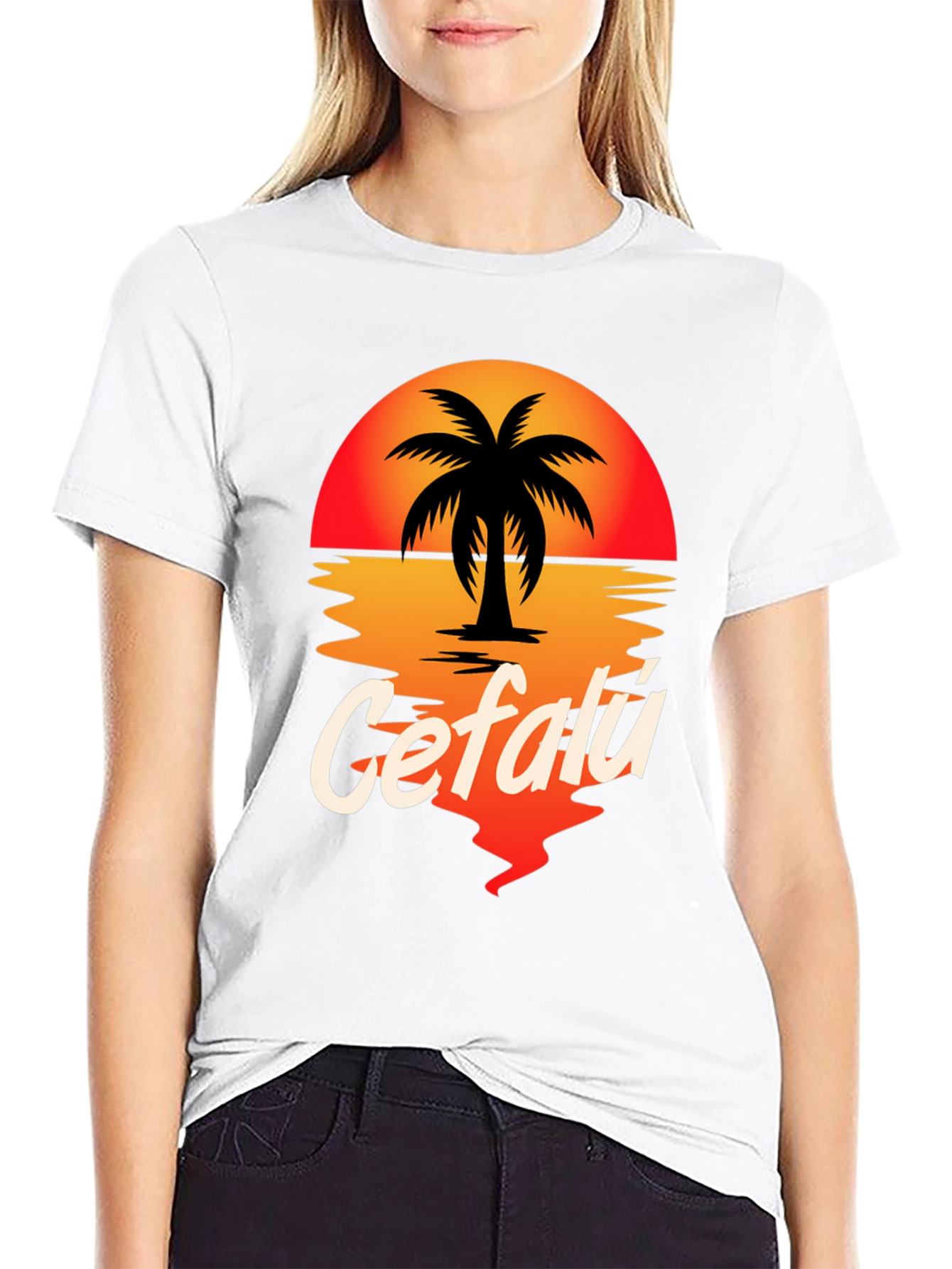 Cefalú Palm Sunset T-Shirt