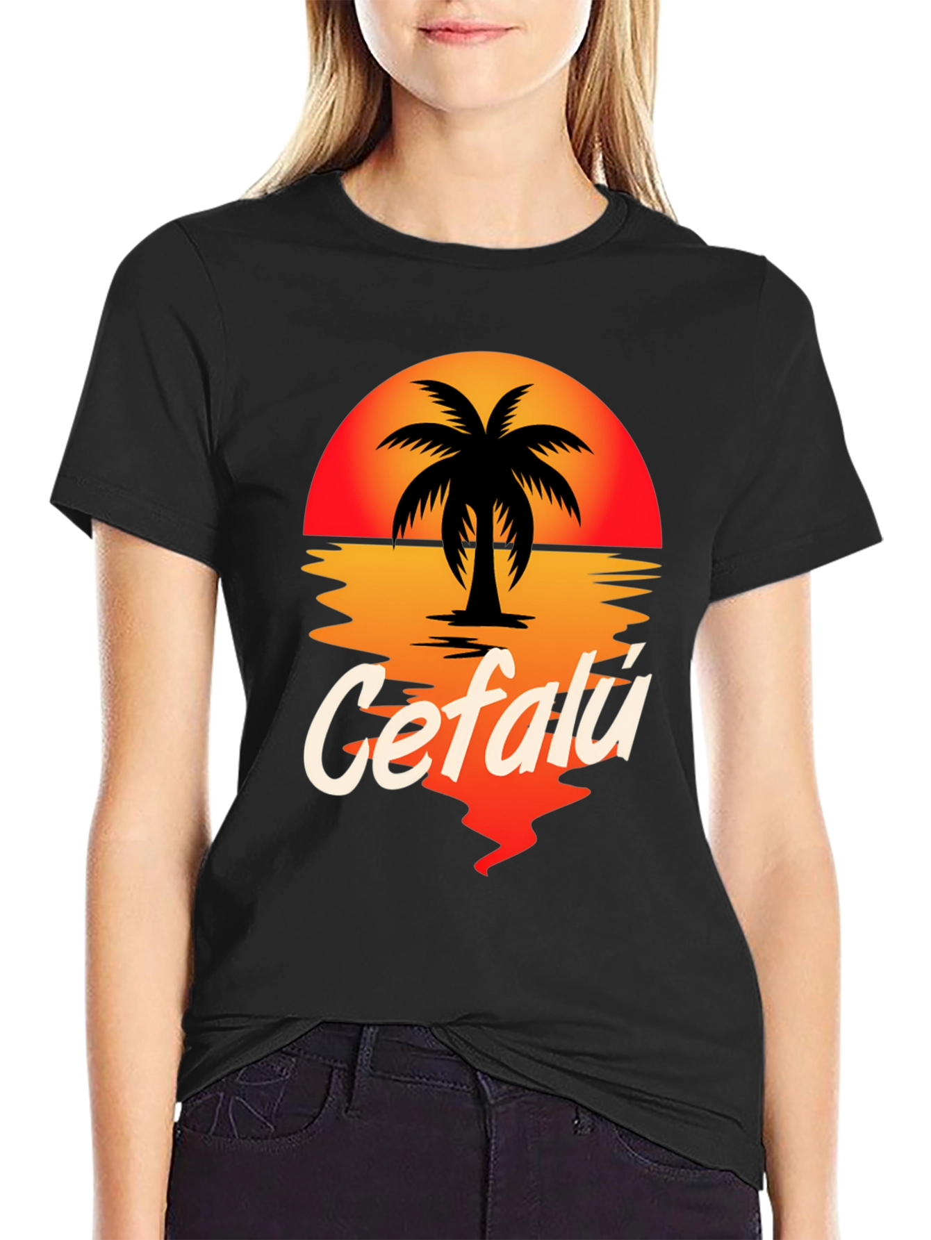 Cefalú Palm Sunset T-Shirt