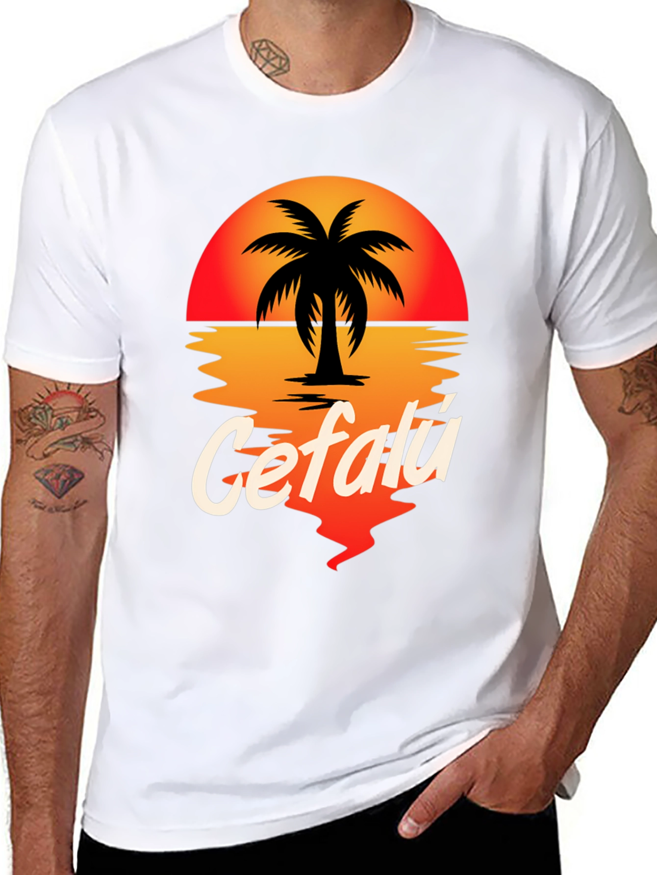Cefalú Palm Sunset T-Shirt