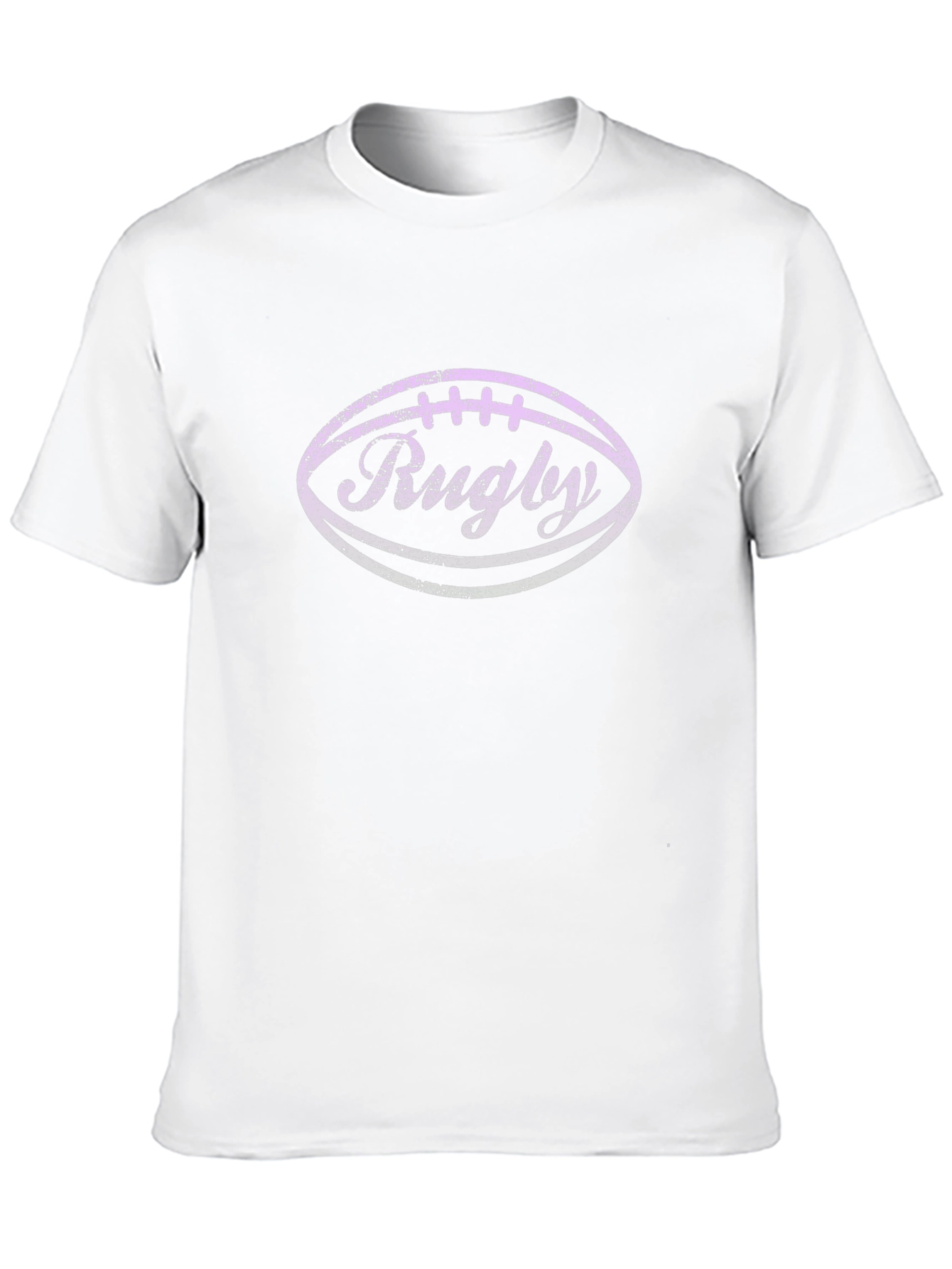 Rugby Football Graphic Tee - Black Cotton T-Shirt